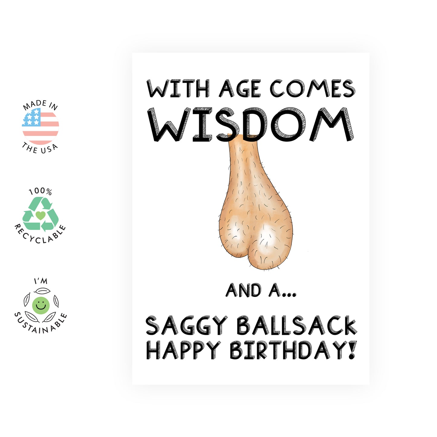 Funny Birthday Card - With Age Comes Wisdom - For Men