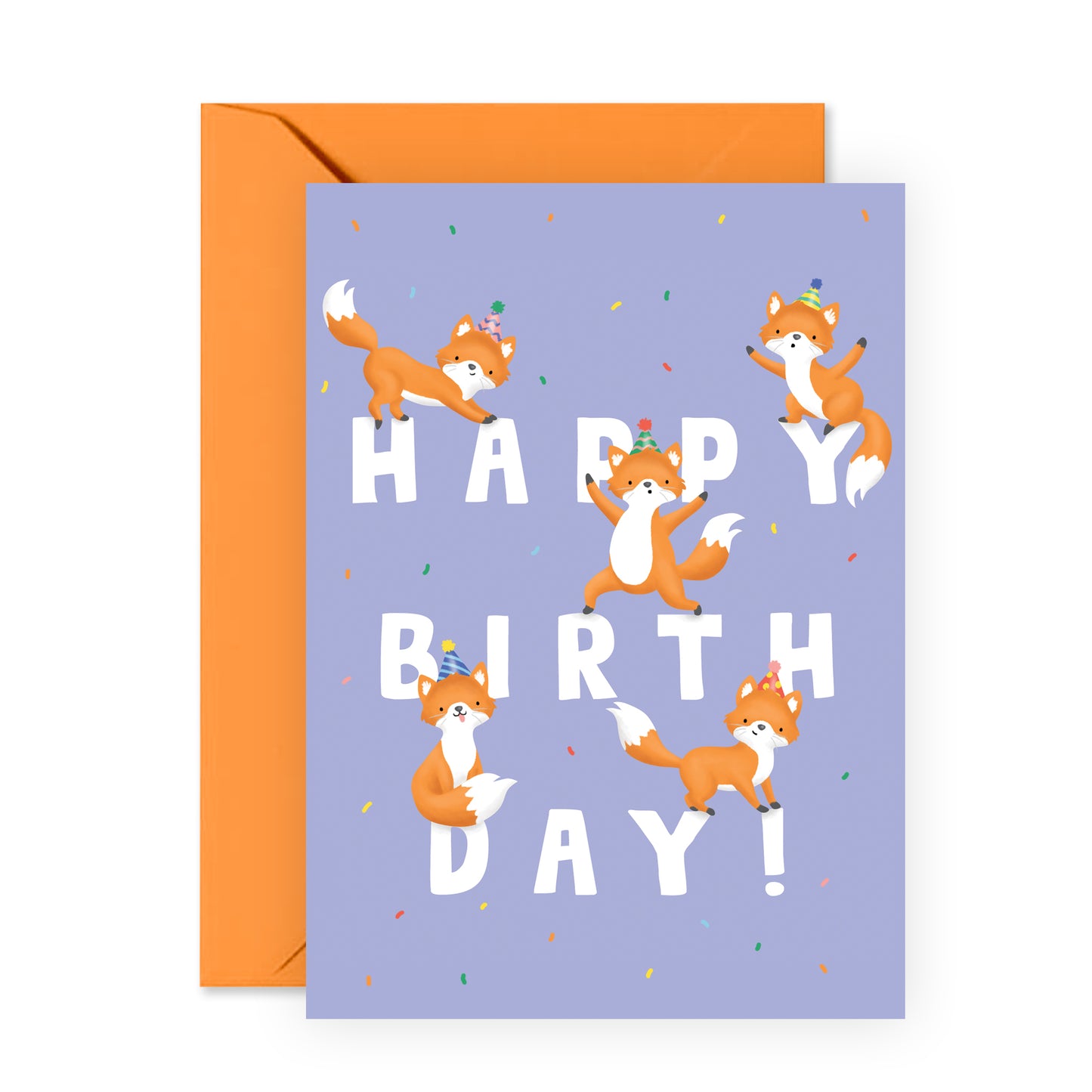 Animal Birthday Card - Birthday Letters Fox - For Boys Girls Kids
