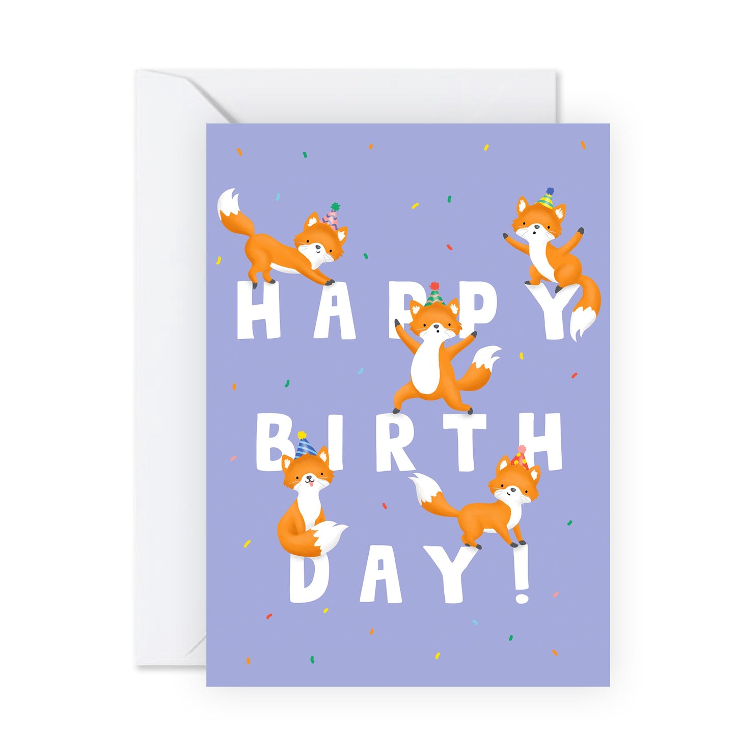 Animal Birthday Card - Birthday Letters Fox - For Boys Girls Kids