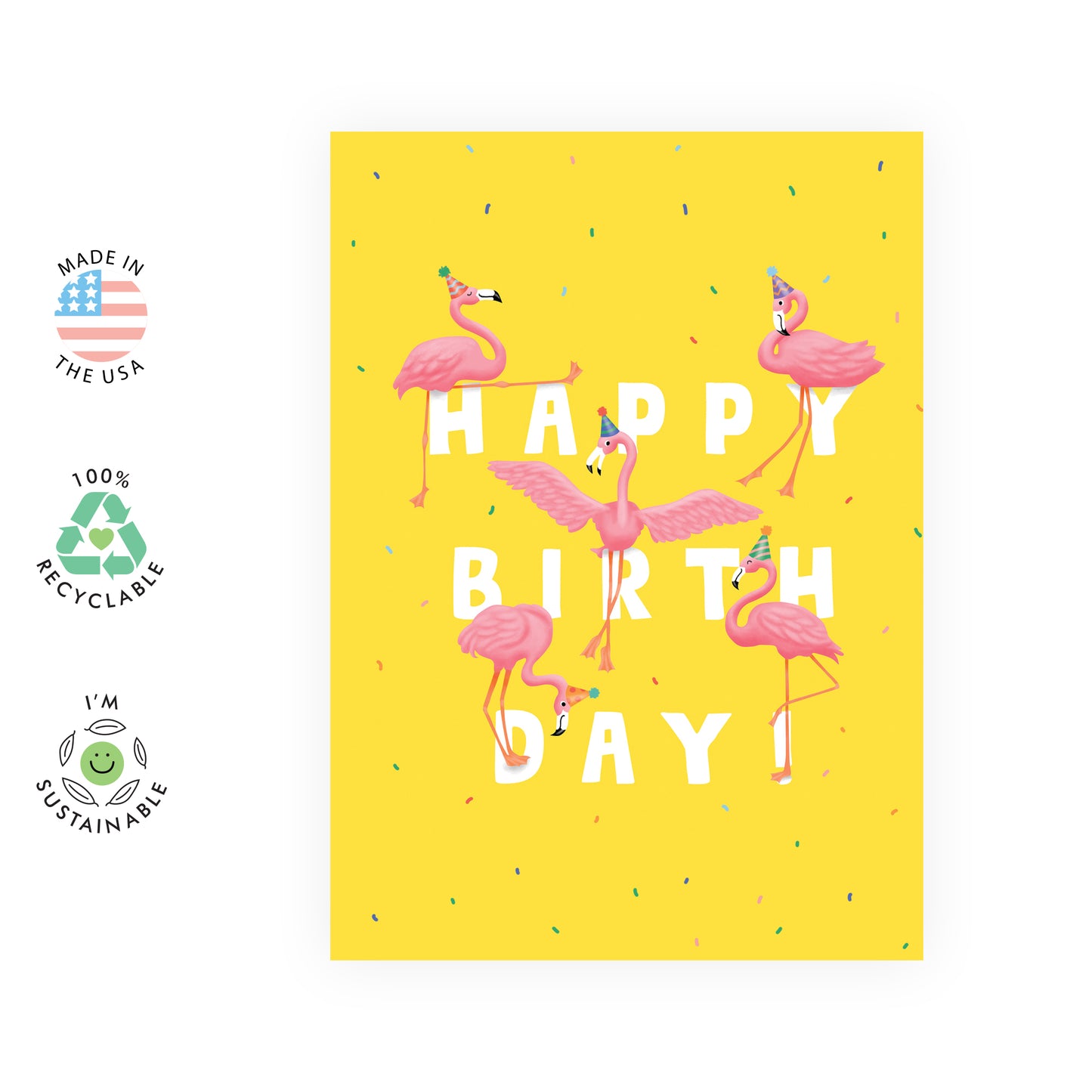 Flamingo Birthday Card - Happy Birthday - For Men Women Girls Boys