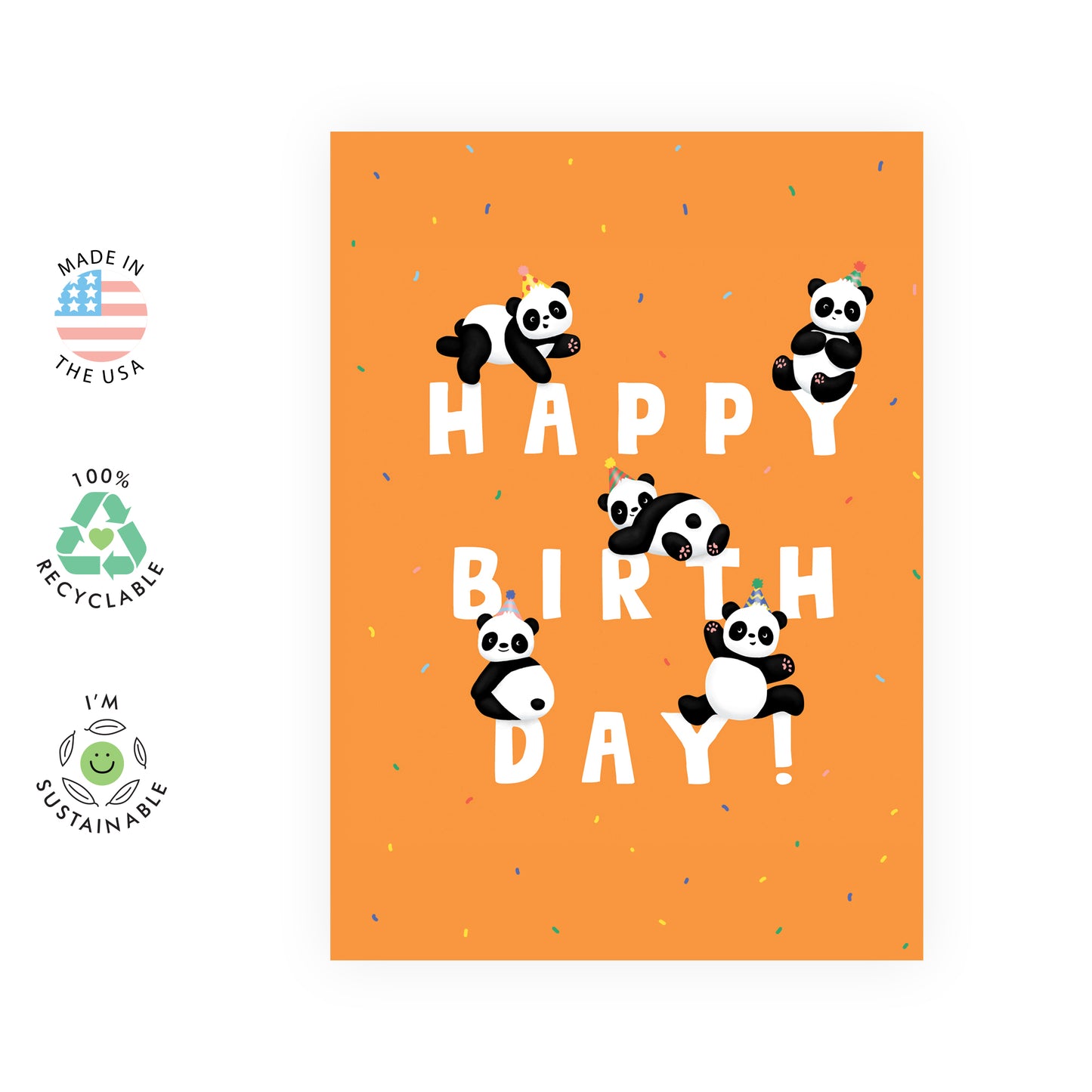 Panda Birthday Card - Happy Birthday - For Men Women Kids Boys Girls