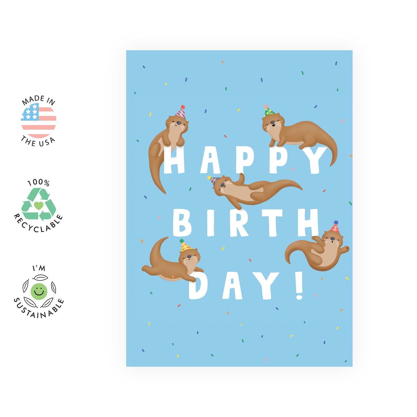 Otter Birthday Card - Happy Birthday - For Men Women Kids Boys Girls