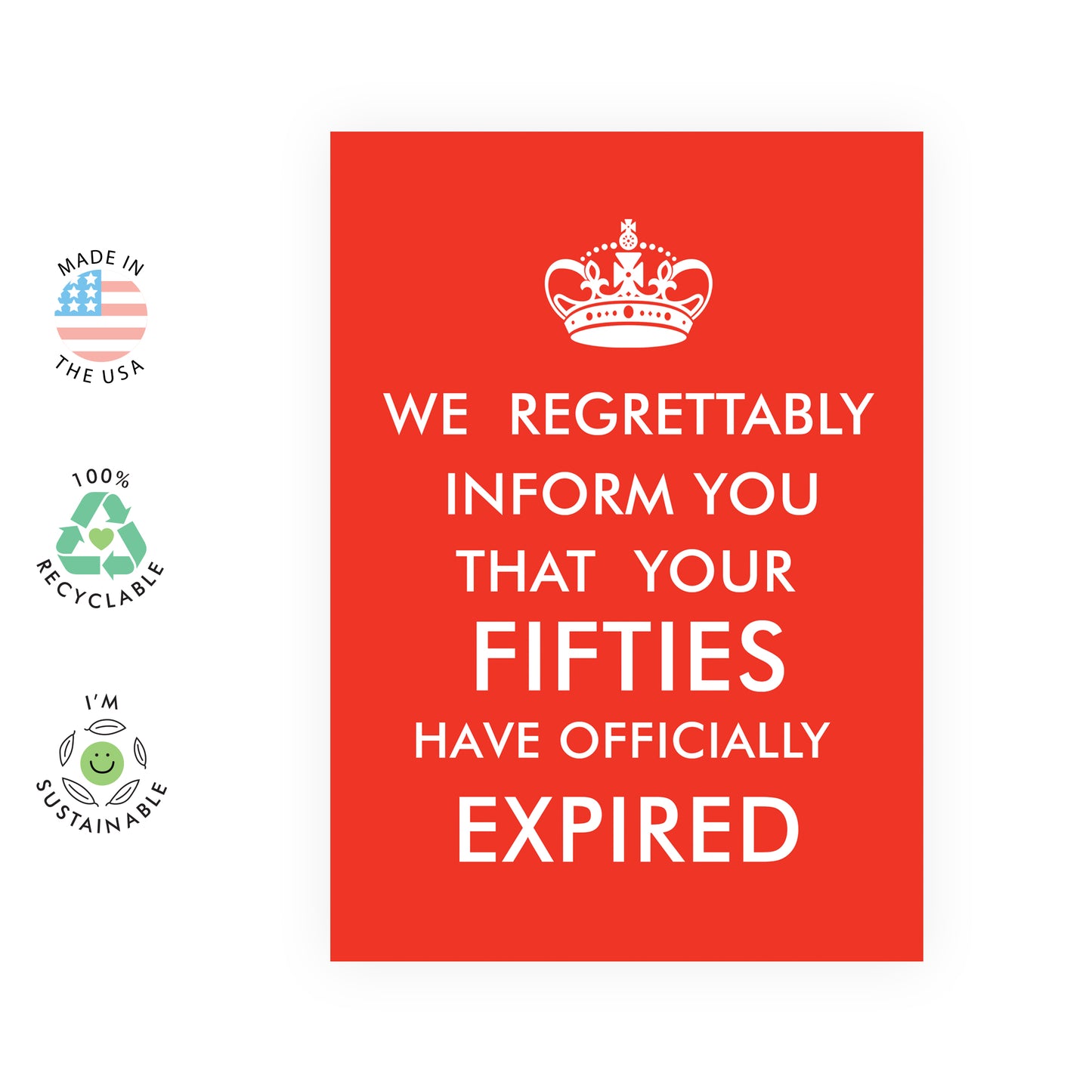 60th Birthday Card - Fifties Have Expired - For Men Women
