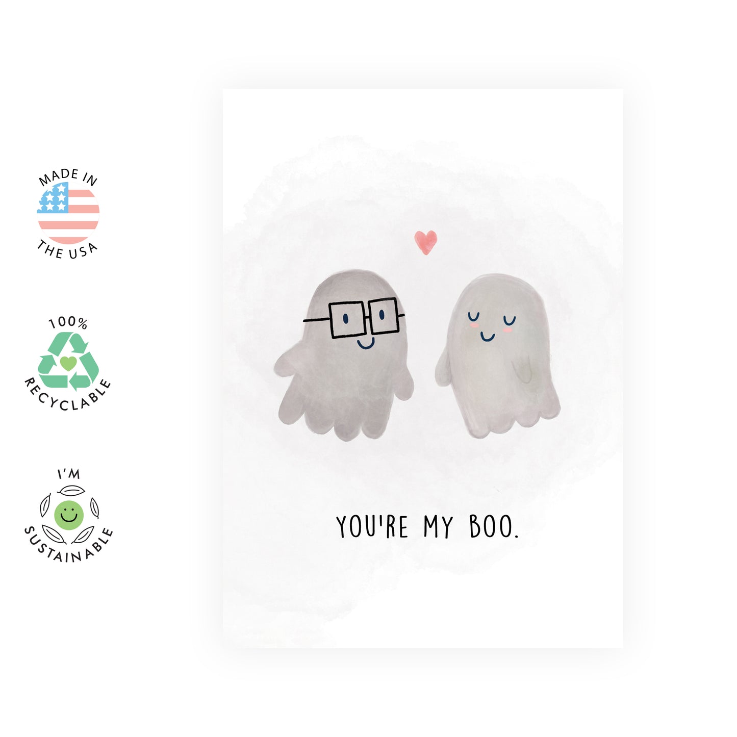 Cute Anniversary Card - You're My Boo - For Men Women Him Her