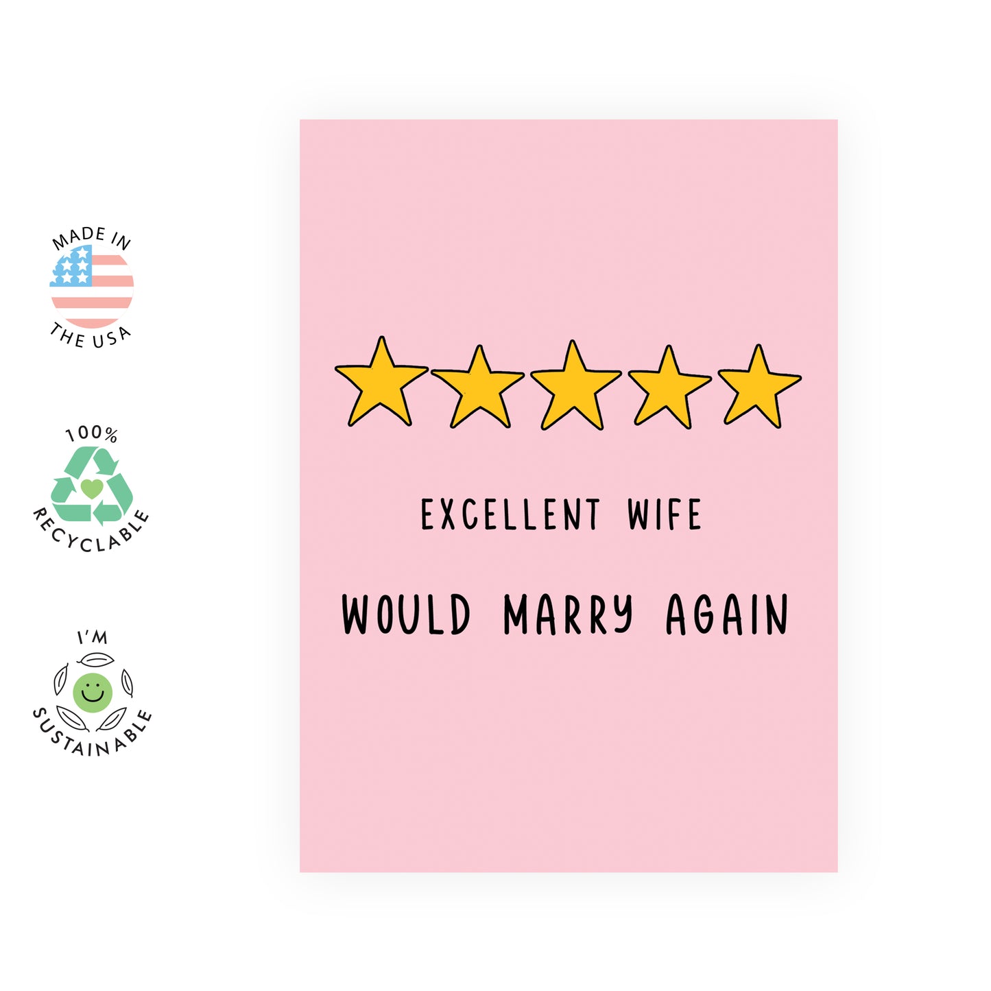 Funny Anniversary Card - Excellent Wife - For Women