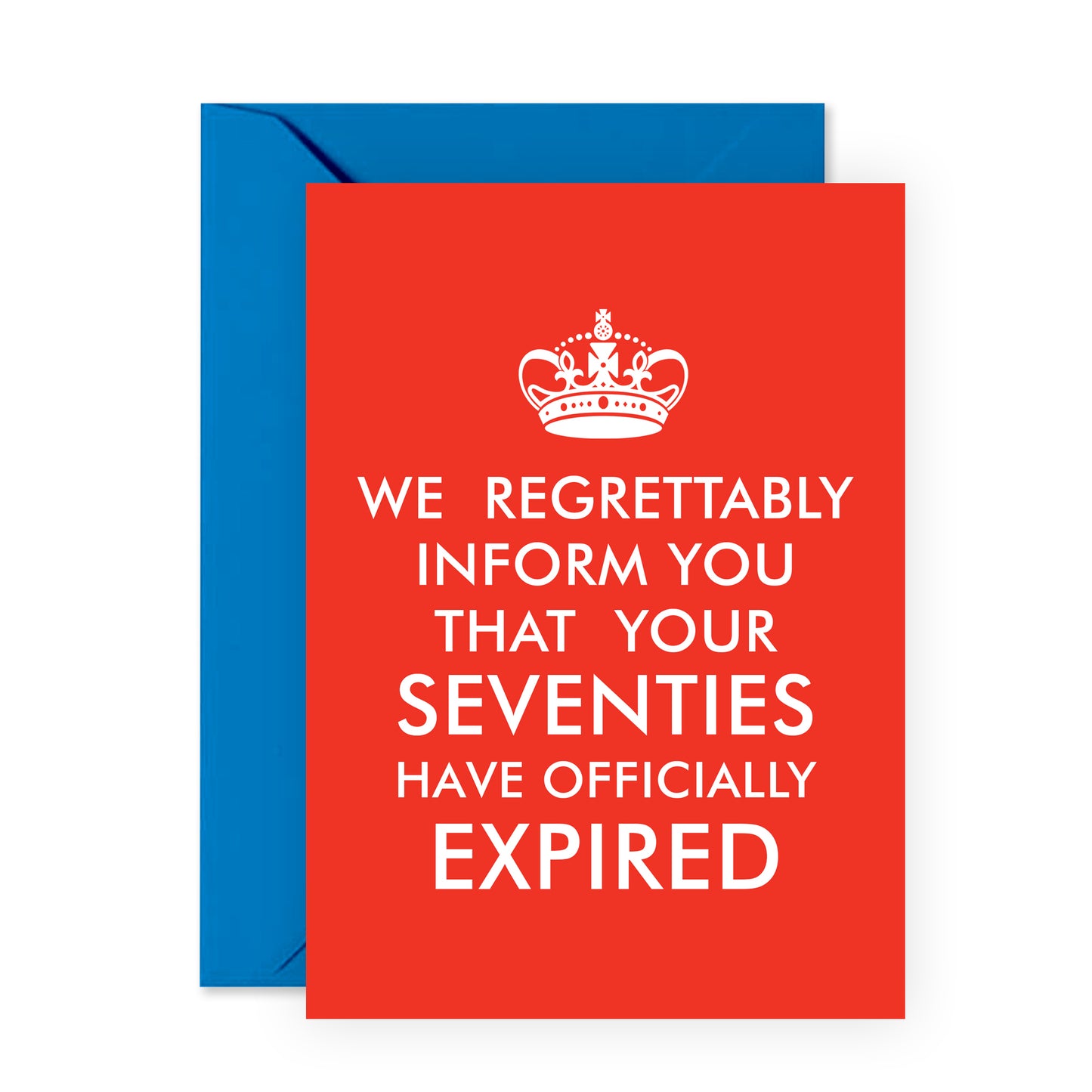 Funny 80th Birthday Card - Seventies Have Expired - For Men Women Him Her