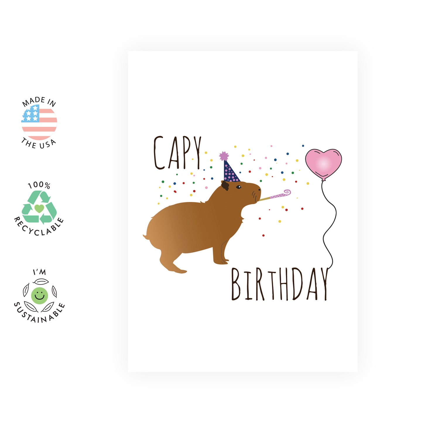 Funny Birthday Card - Capy Birthday - For Men Women Kids Boys Girls