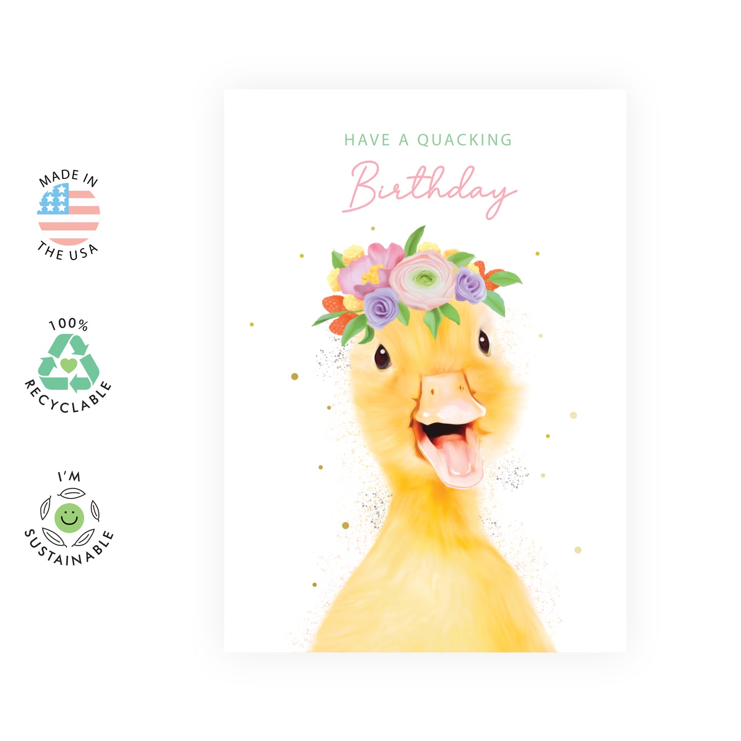 Duck Birthday Card - Have A Quacking Birthday - For Women Girls