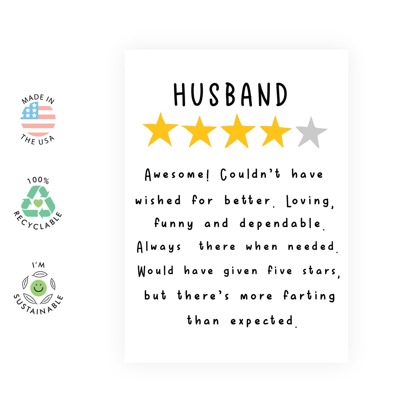 Funny Anniversary Card - Husband Review - For Men