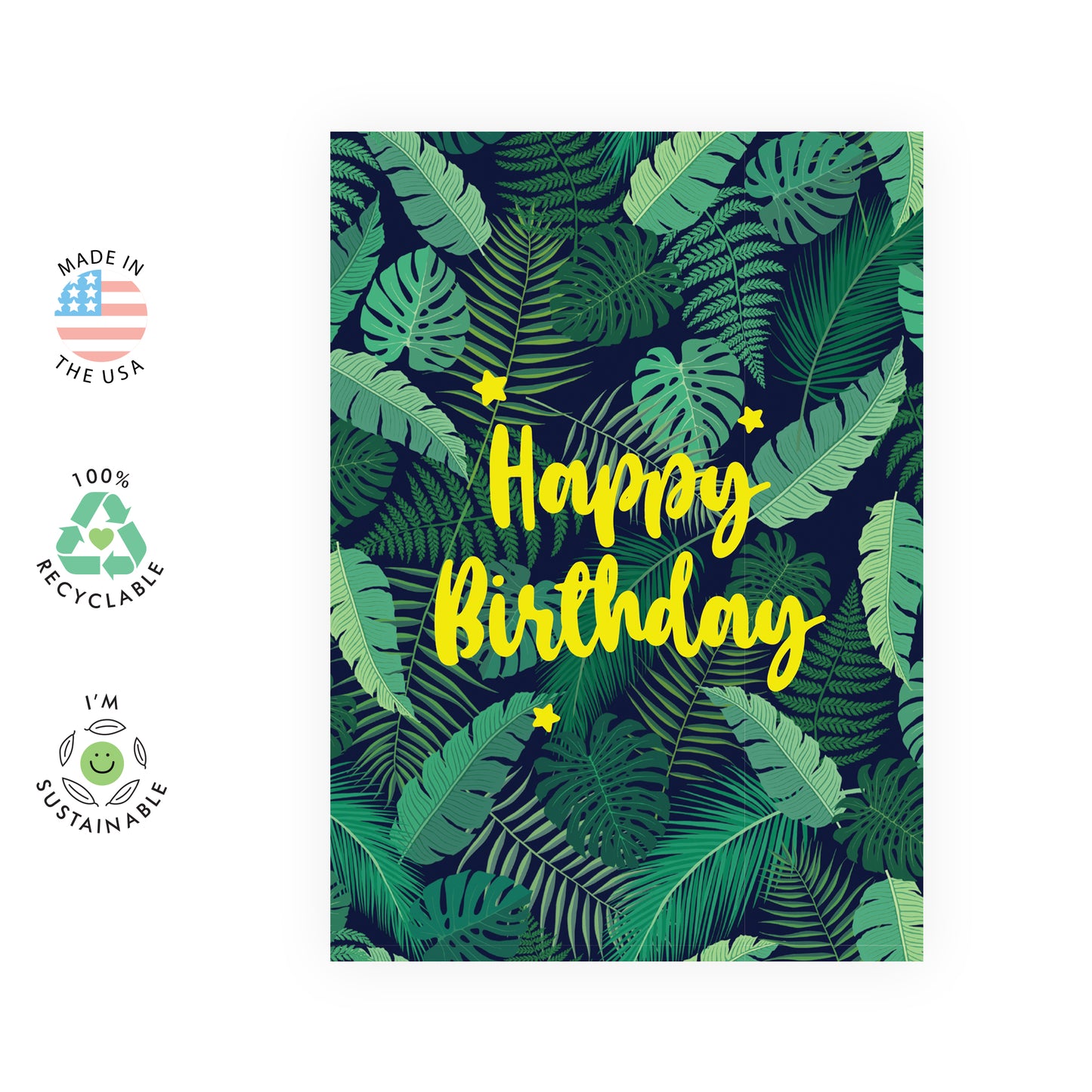 Cute Birthday Card - Happy Birthday Monstera - For Women Girls