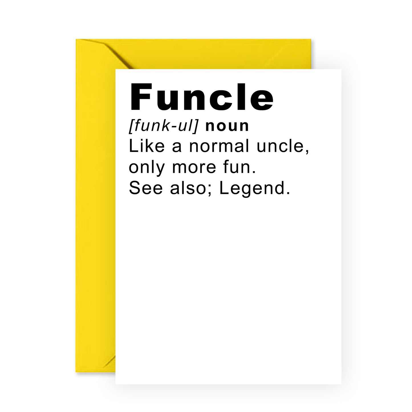 Funny Birthday Card - Funcle - For Uncle Men Him