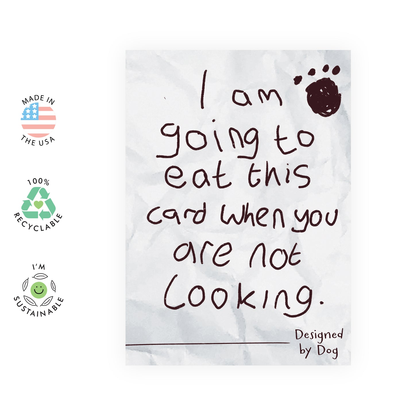 Dog Birthday Card - Designed By Dog - For Men Women