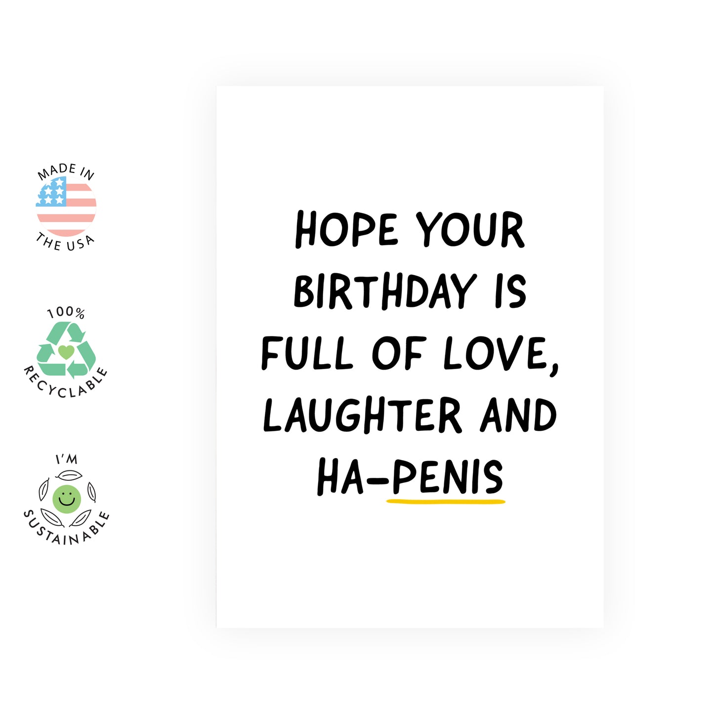 Funny Birthday Card - Laughter and Ha-P*nis - For Women Her