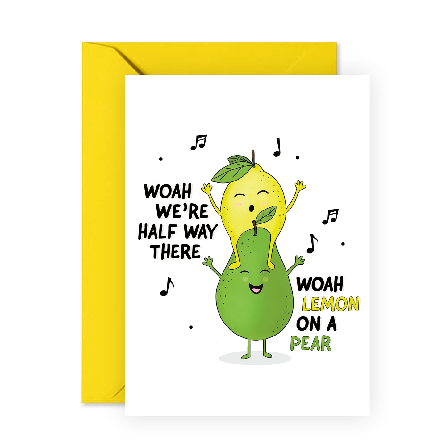 Funny Birthday Card - Lemon on a Pear - For Men Women
