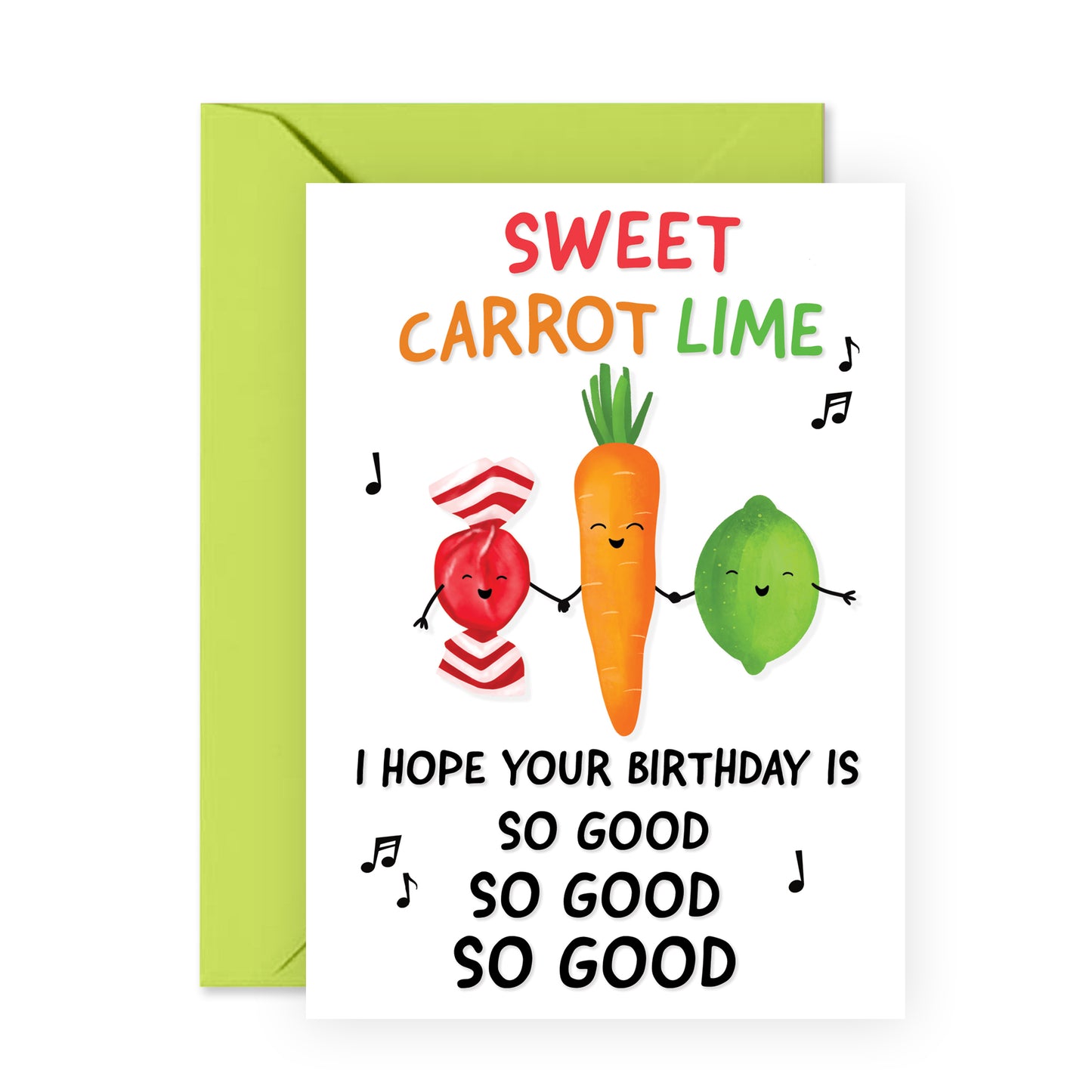 Funny Birthday Card - Sweet Carrot Lime - For Men Women