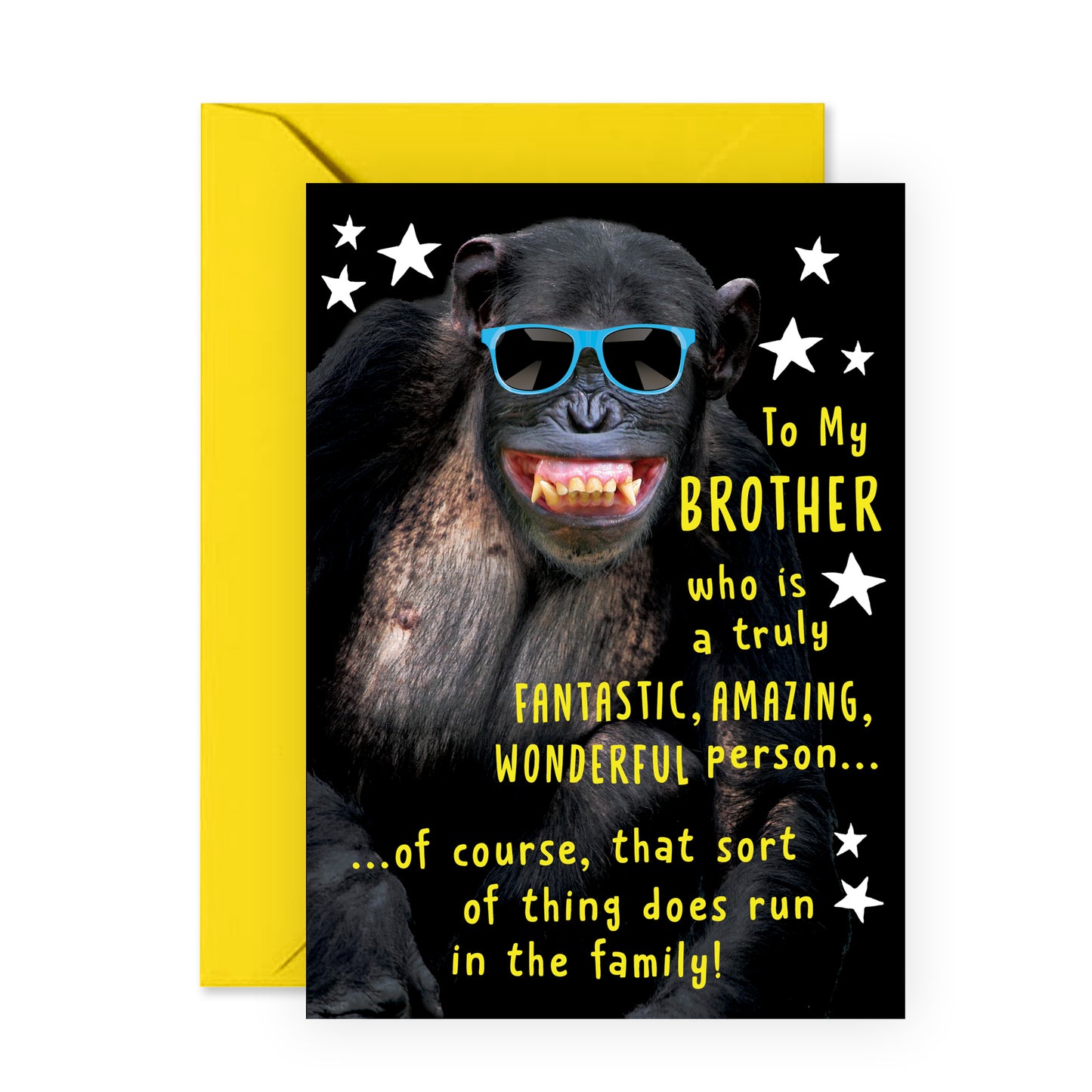 Monkey Birthday Card - To My Brother - For Men Boys