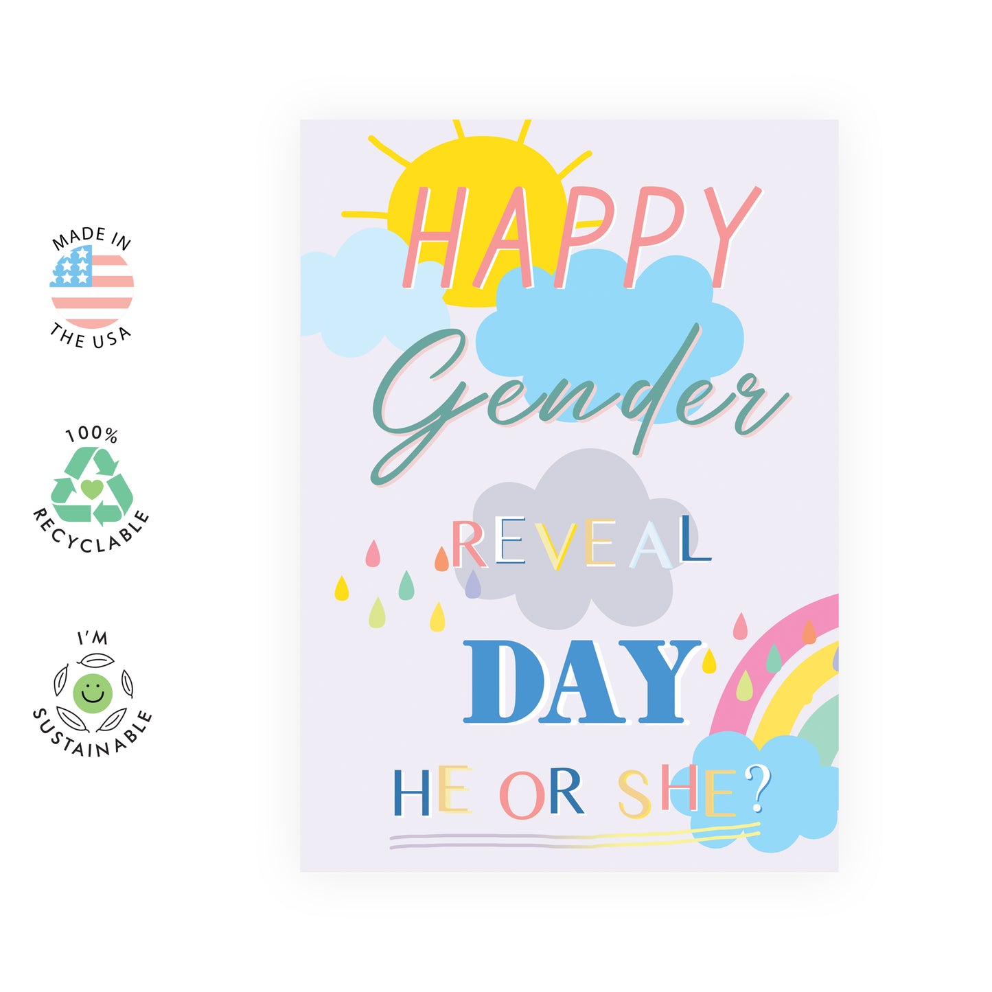 Gender Reveal Card - Happy Gender Reveal Day - For Men Women
