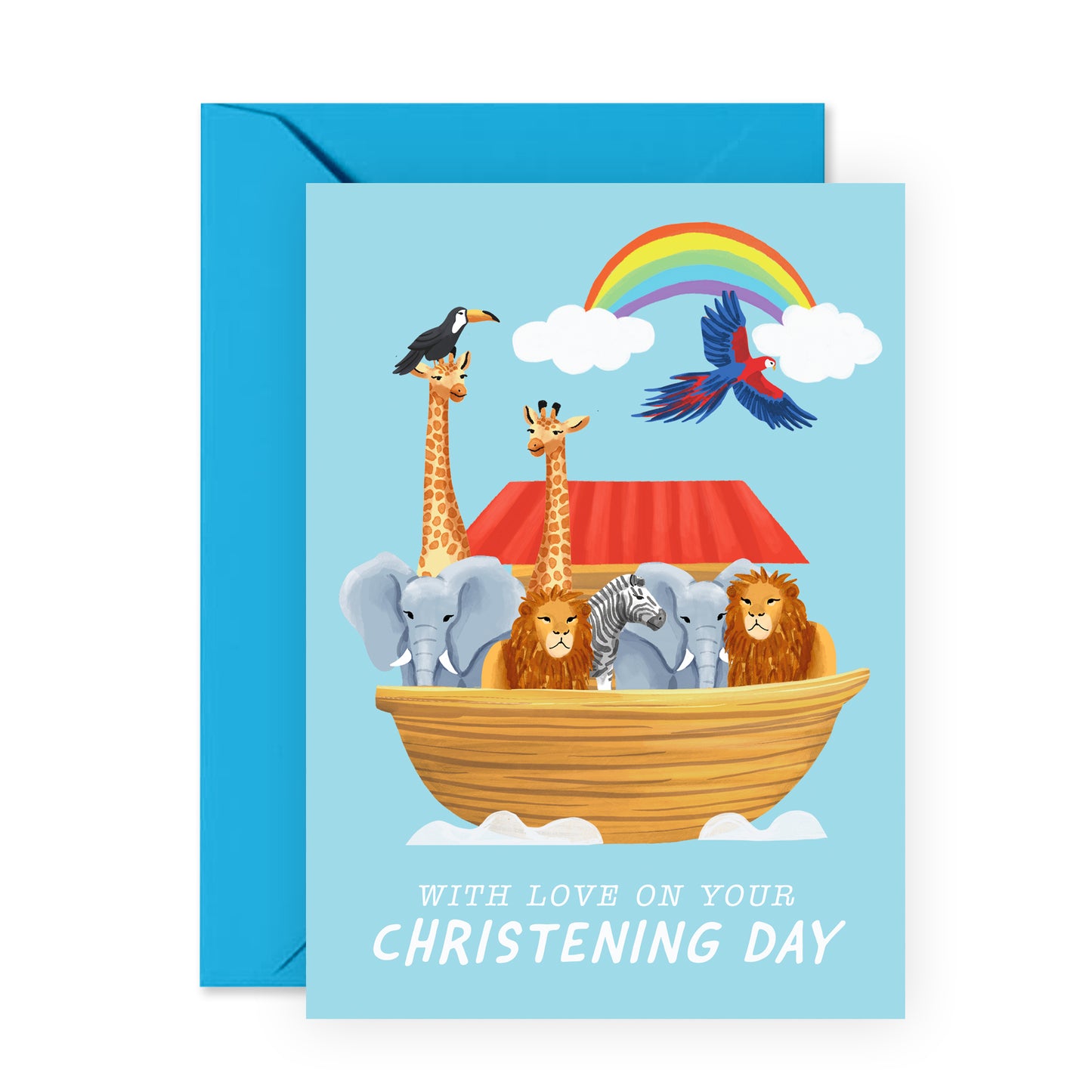 Cute Christening Card - Love On Your Christening Day - For Kids Girls Boys Him Her