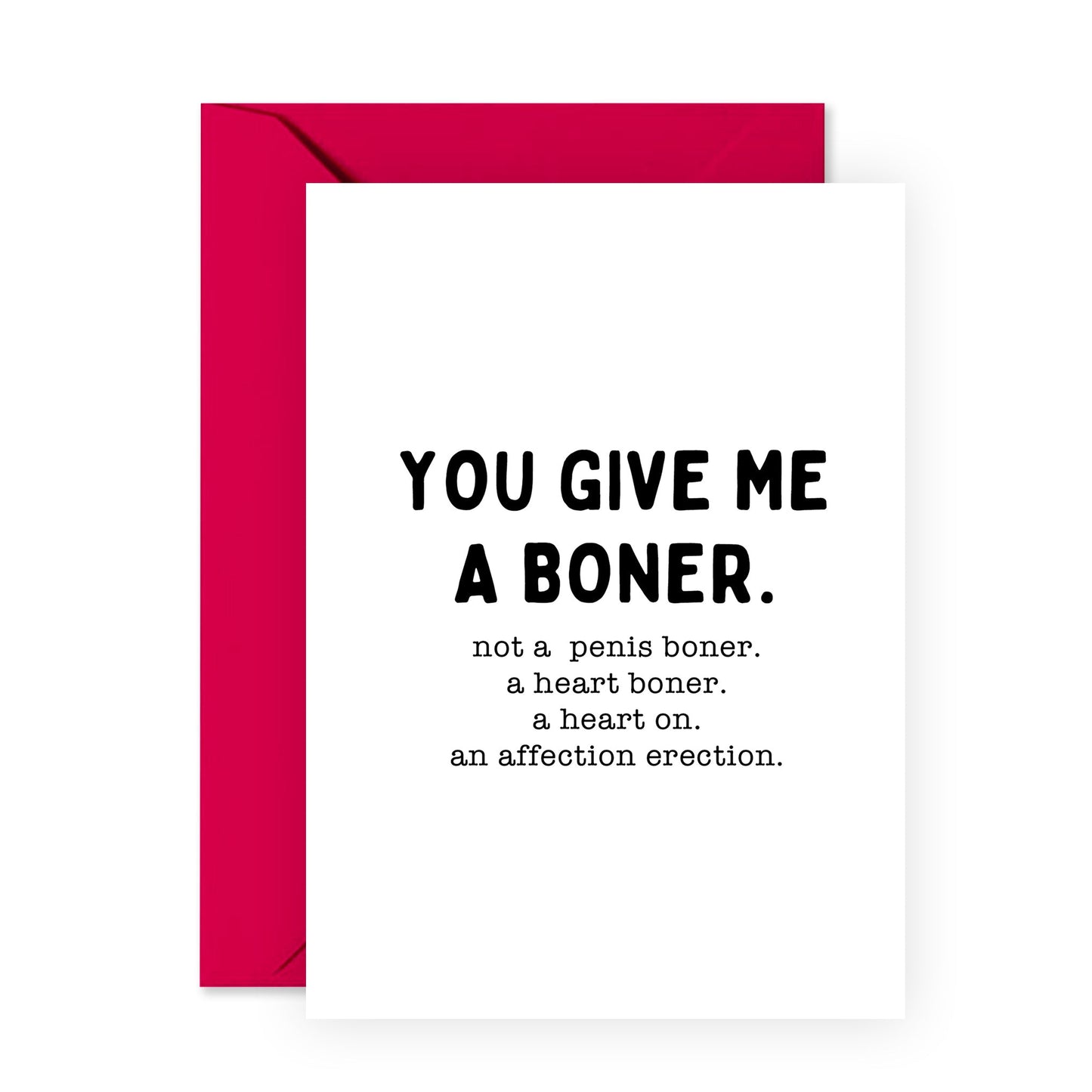 Funny Anniversary Card - You Give Me a B*ner - For Women Her