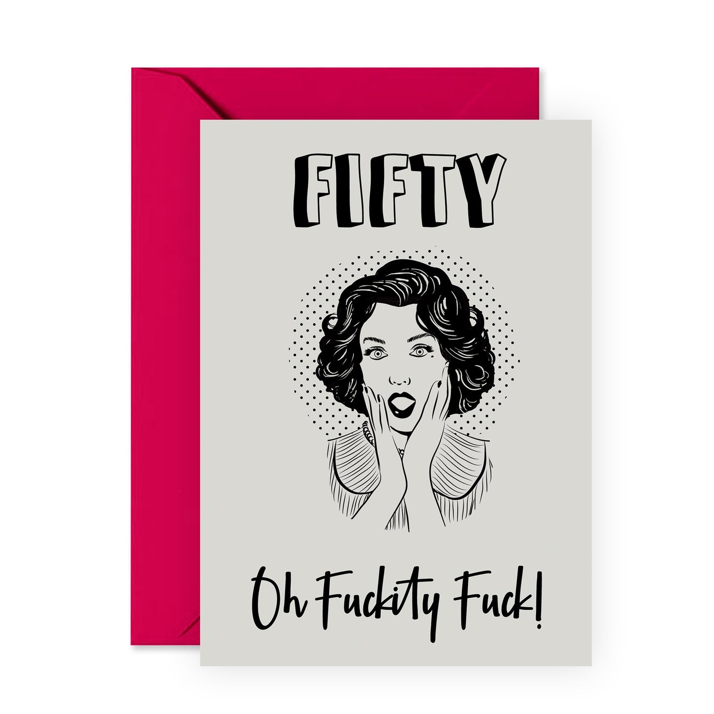 50th Birthday Cards For Women - Retro Vintage Funny - Best Friend Birthday Card Age 50 - For Mom Aunt Sister - Female Birthday Card For Her Fiftieth - Comes With Fun Stickers