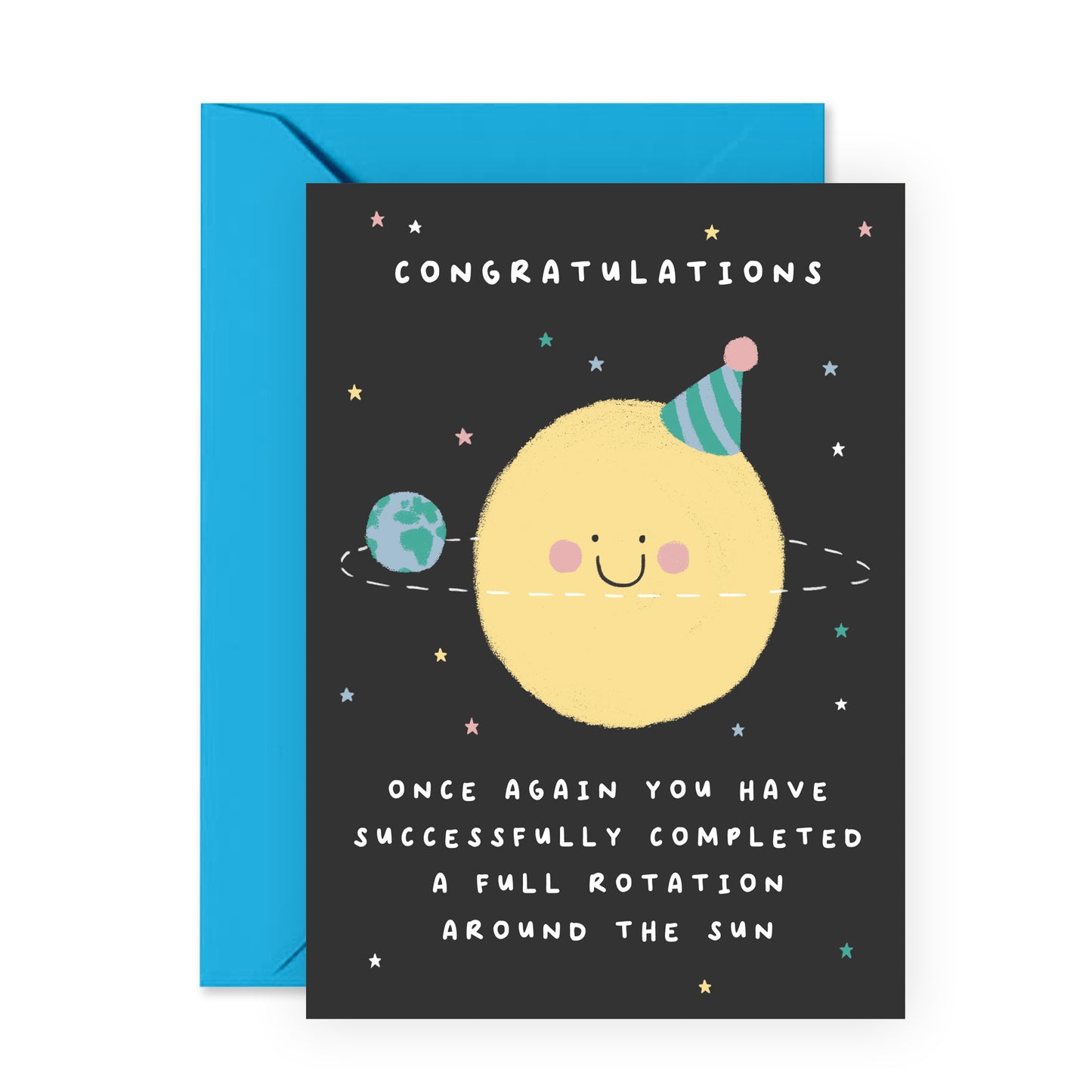 Cute Birthday Card - Full Rotation Around The Sun - For Men Women Boys Girls