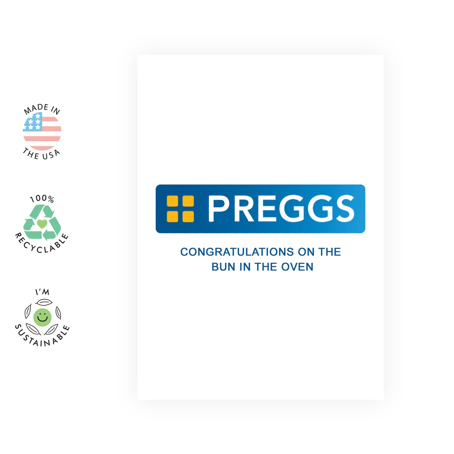 Funny Congratulations Card - Preggs - For Men Women
