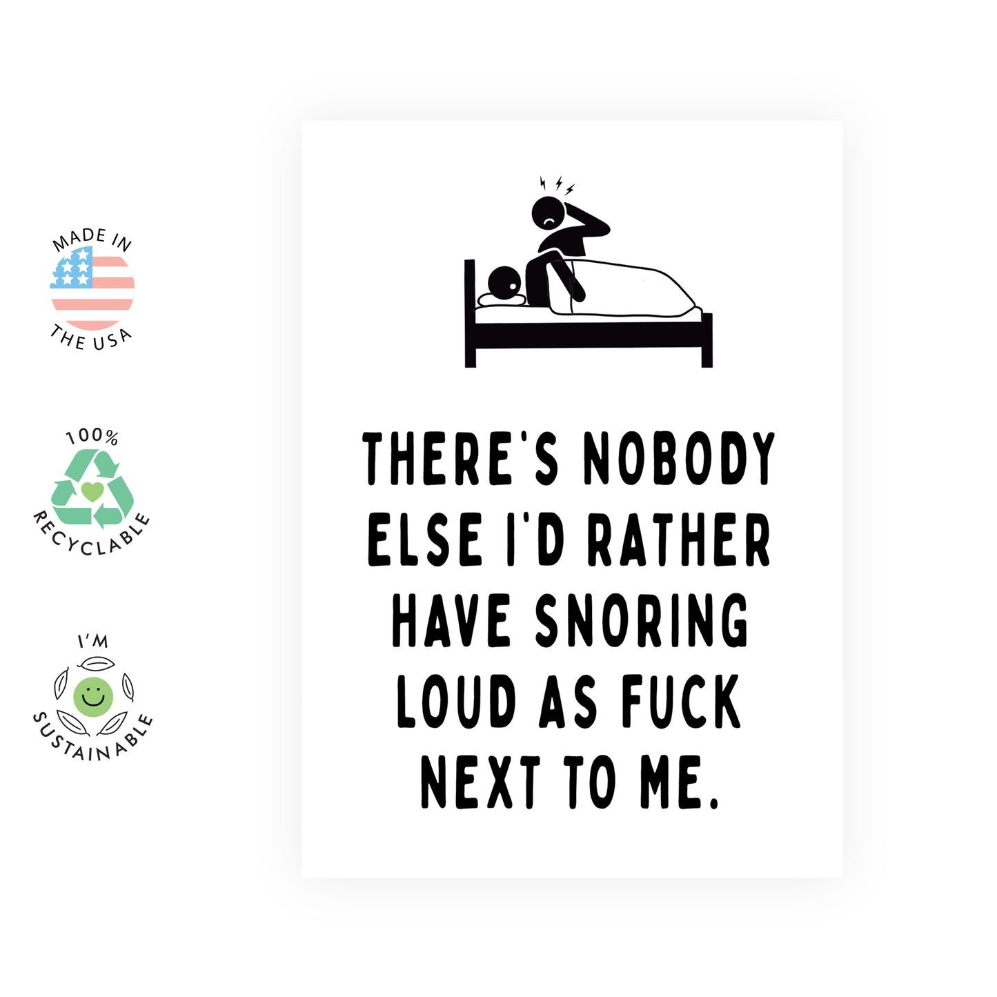 Funny Anniversary Card - Snoring Loud As F*ck - For Men Women