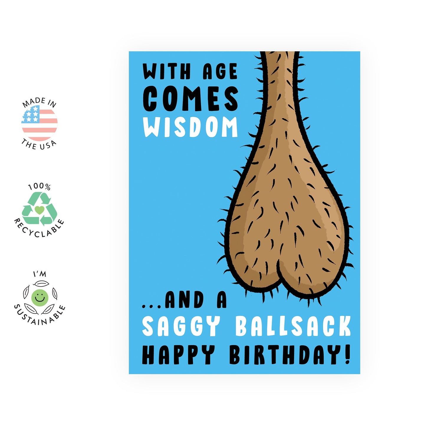 Funny Birthday Cards For Men - Male Birthday Card - Rude Gag - Hilarious Gifts For Him - For Husband Boyfriend Dad - Comes With Stickers