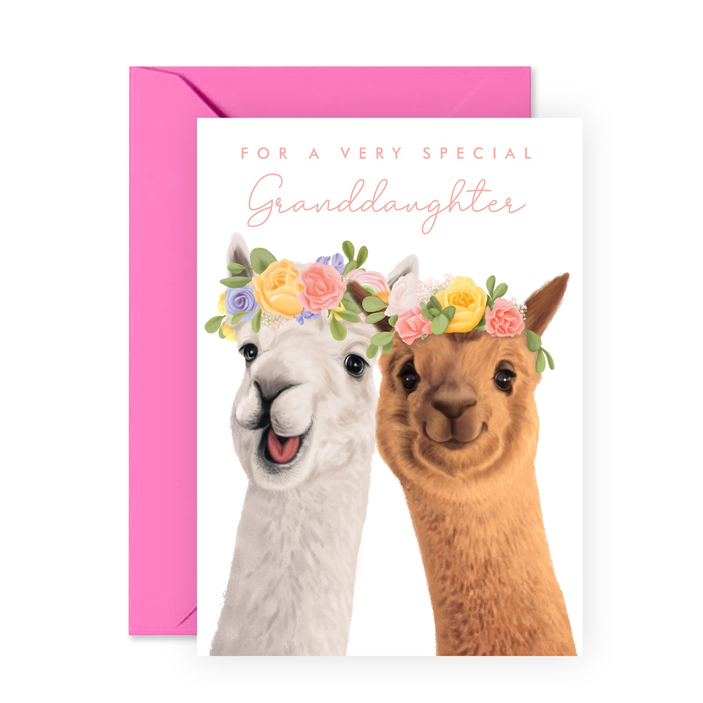 Llama Birthday Card - For A Very Special Granddaughter - For Women Girls