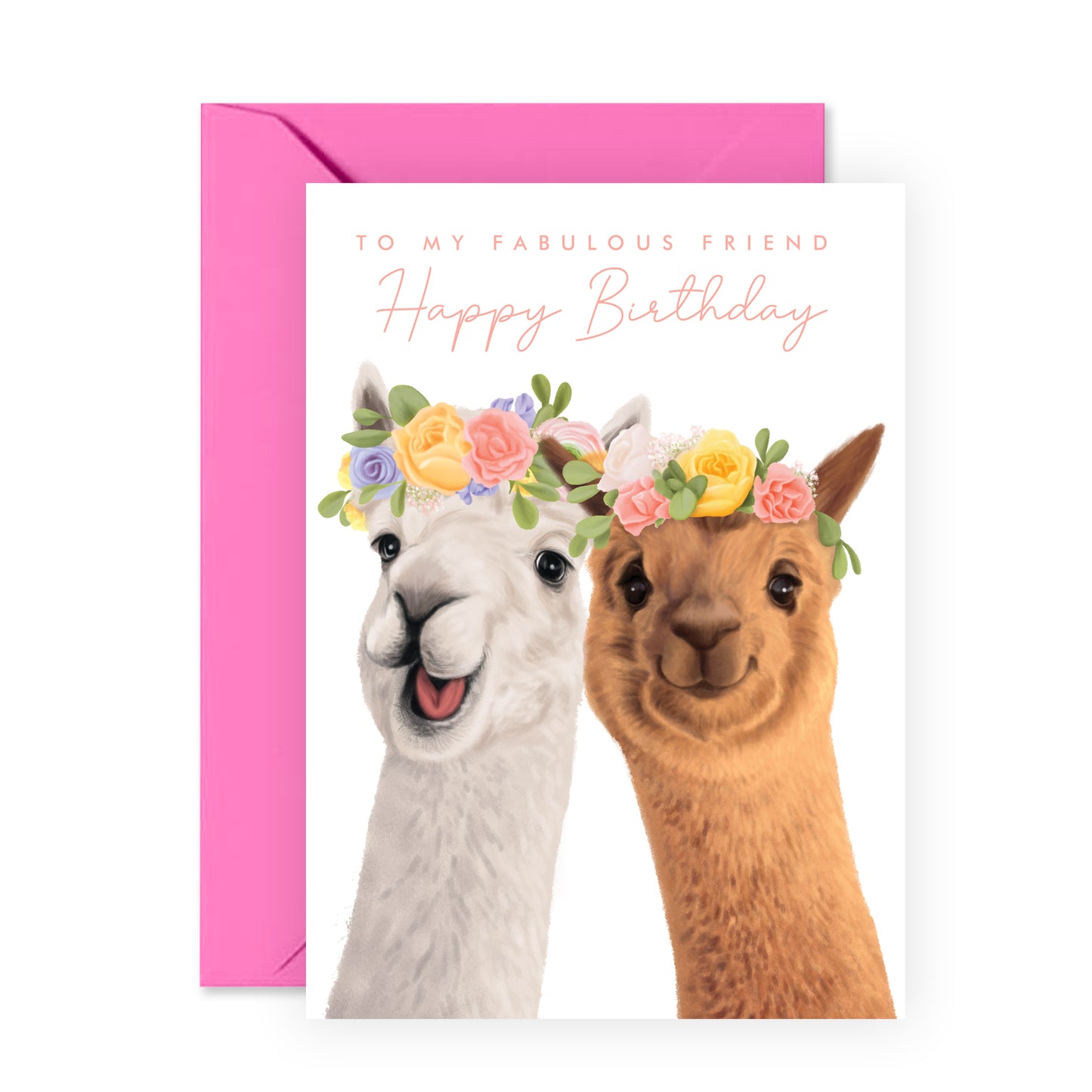 Llama Birthday Card - To My Fabulous Friend - For Women Girls