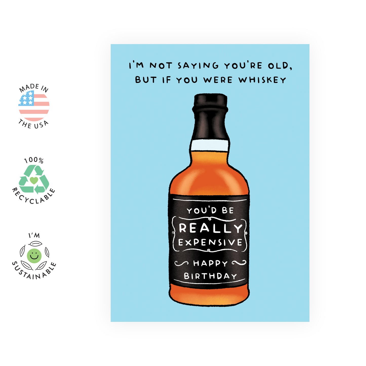 Funny Birthday Card - If You Were Whiskey - For Men Women