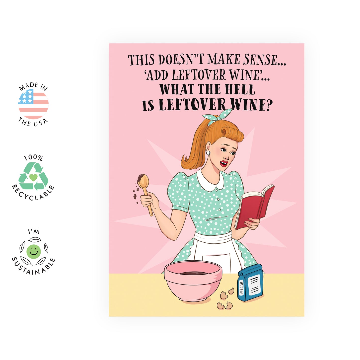 Funny Birthday Card - Leftover Wine - For Women Her Best Friends