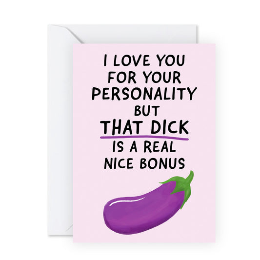 Funny Anniversary Card - Real Nice Bonus - For Men Boyfriend Husband