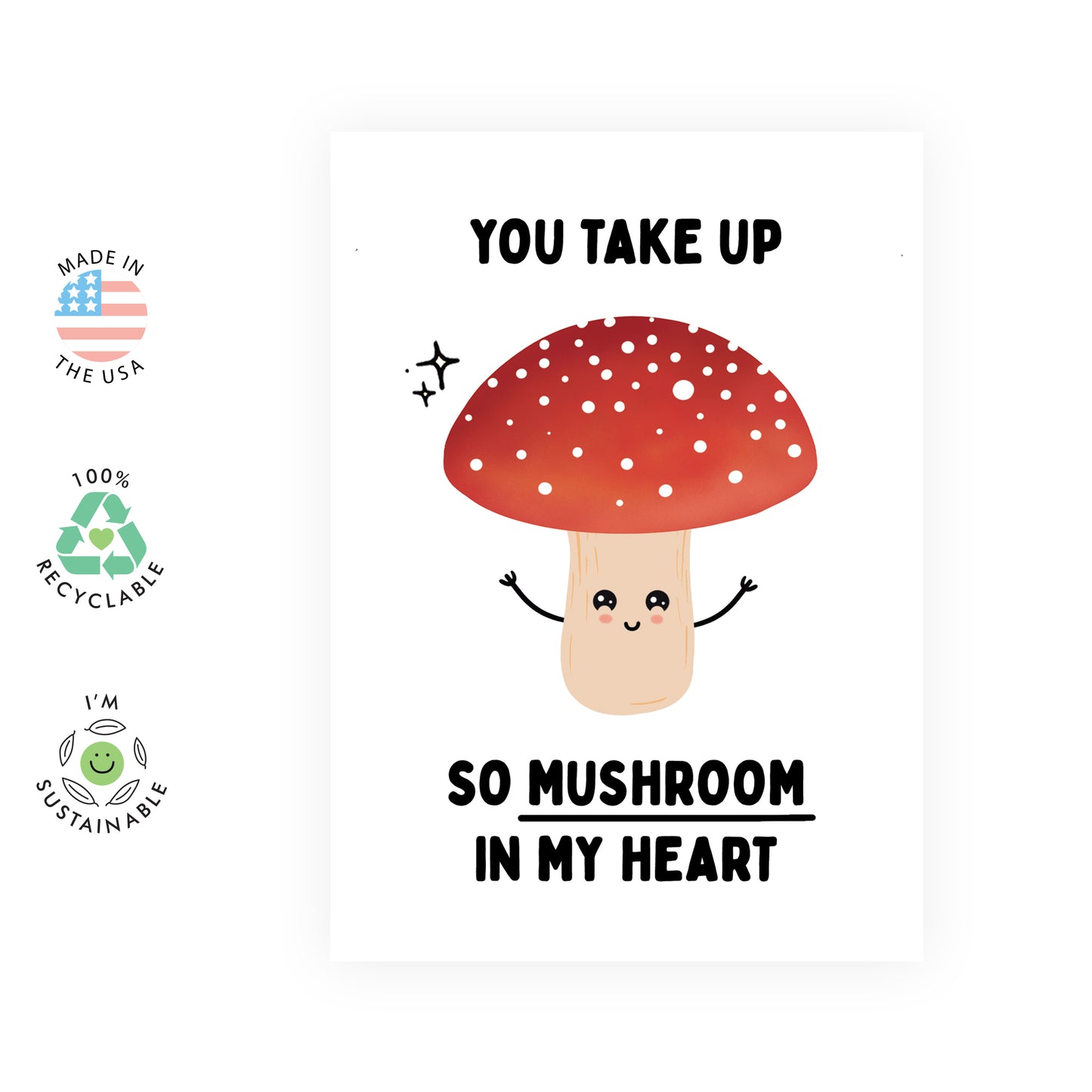 Cute Anniversary Card - Take Up So Mushroom - For Men Women