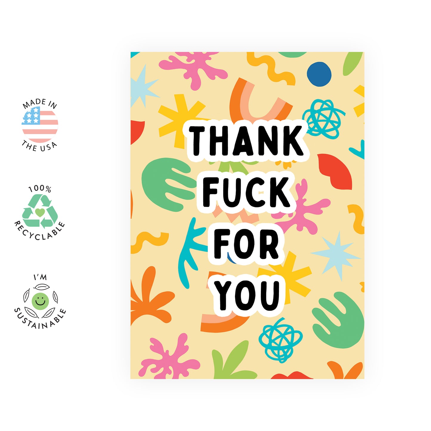 Thank You Card - Thank F*ck For You - For Men Women