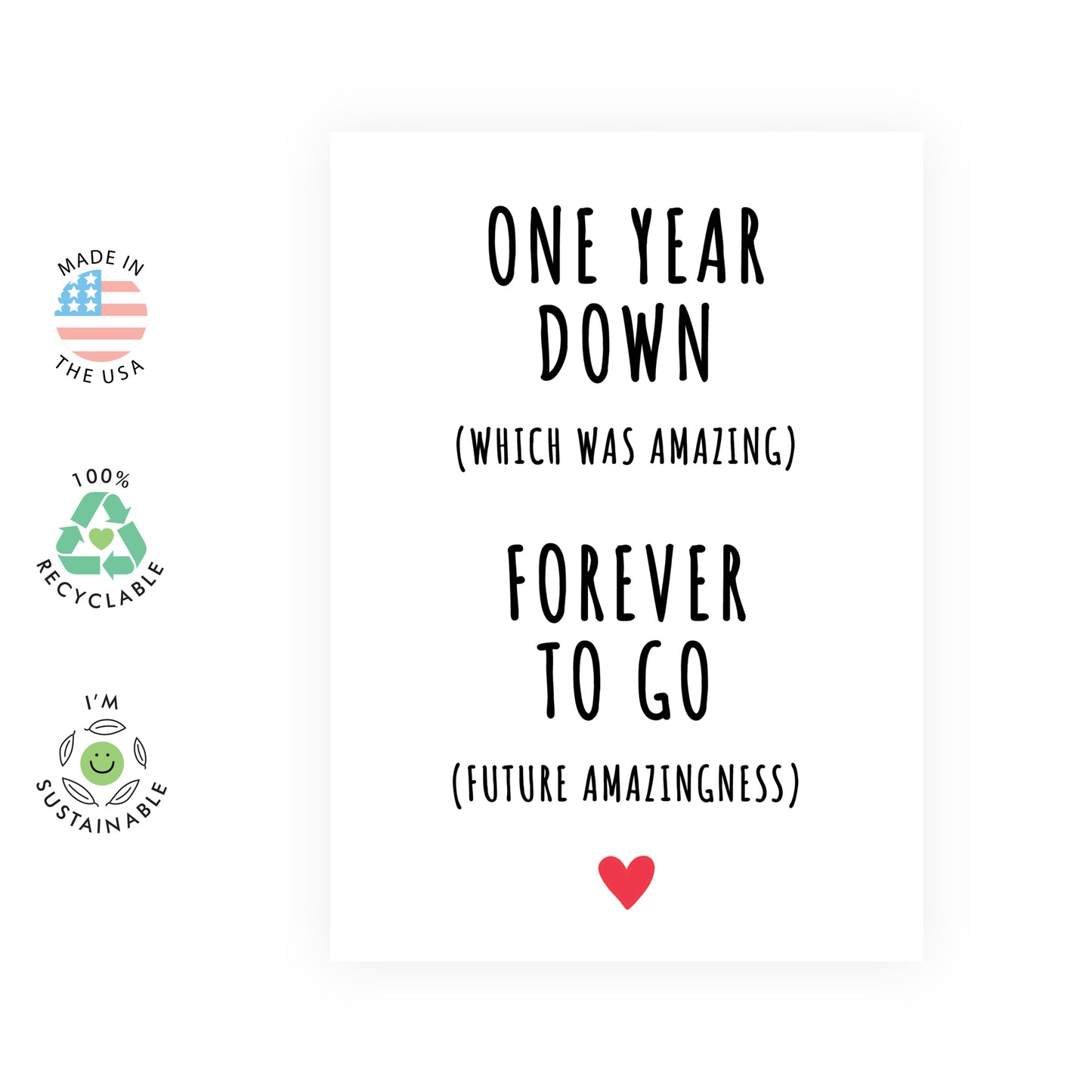 Sweet Anniversary Card - Forever To Go - For Men Women