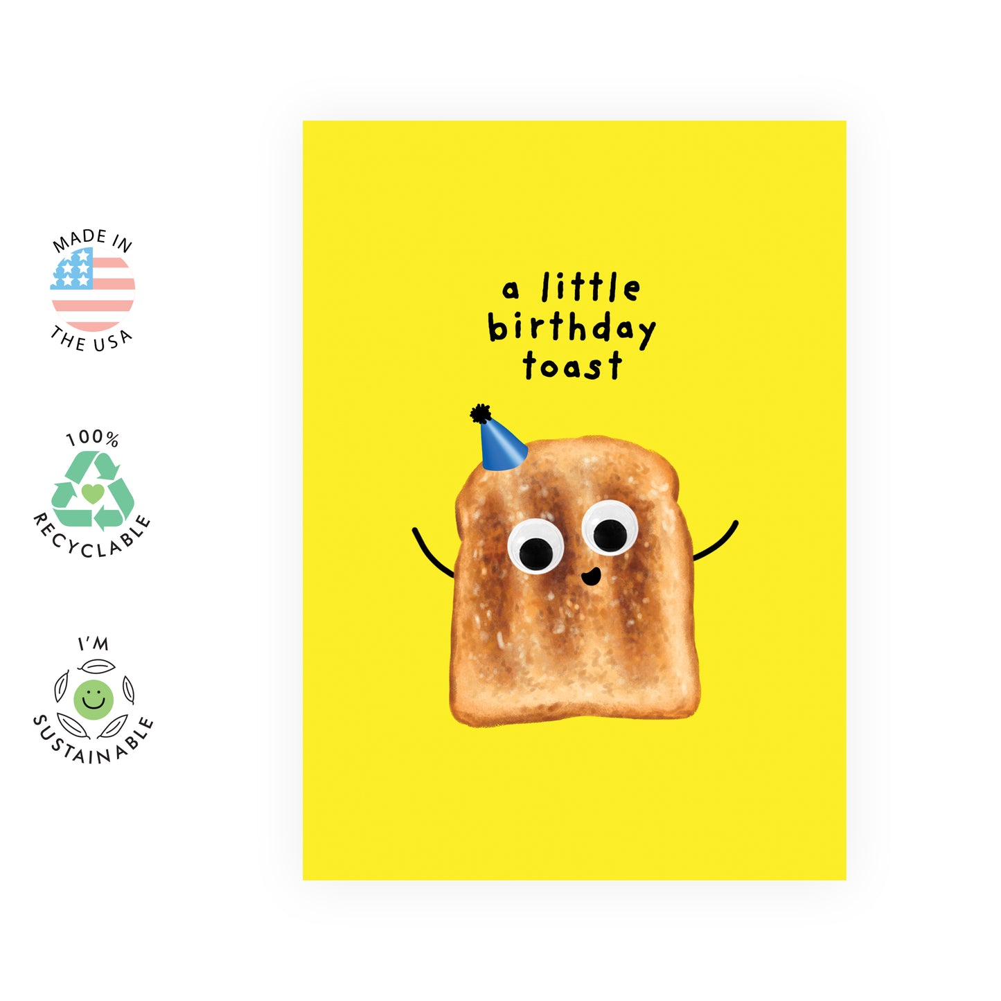 Cute Birthday Card - Little Birthday Toast - For Men Women Boys Girls