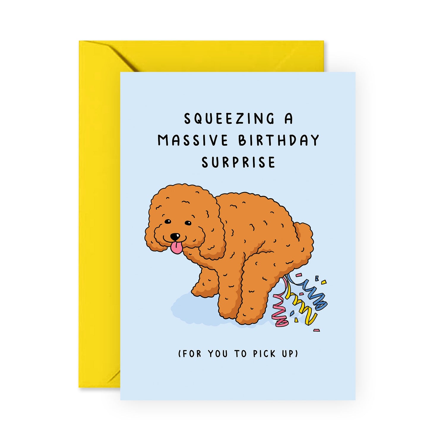Dog Birthday Card - Massive Birthday Surprise - For Men Women