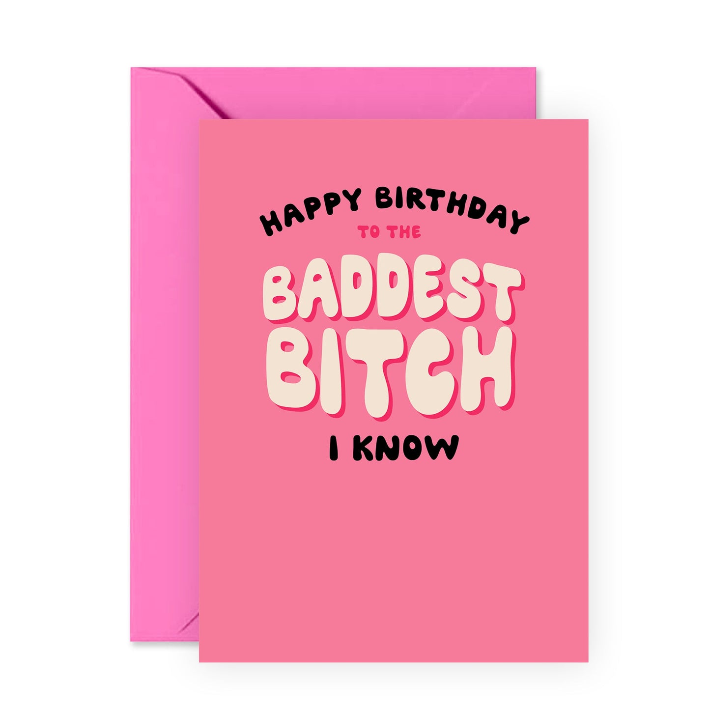 Mom Birthday Card - Best Friend Birthday Cards For Women - 'Baddest Bitch' - Funny Grandma Birthday Card - Aunt Birthday Card - Comes With Stickers