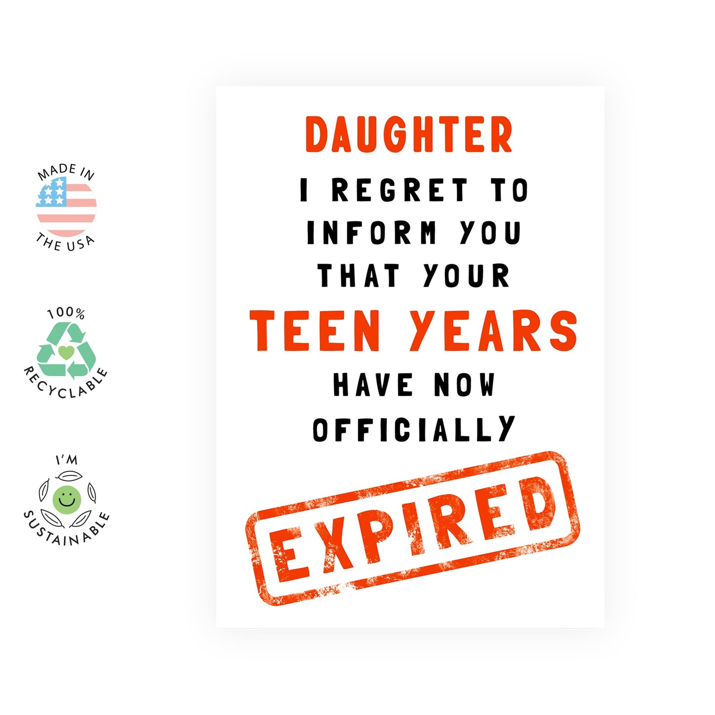 Funny Daughter Birthday Card - 20th Birthday Cards for Women - Twenty Year Old - Gifts for Her Twentieth - Comes With Fun Stickers - Made In UK