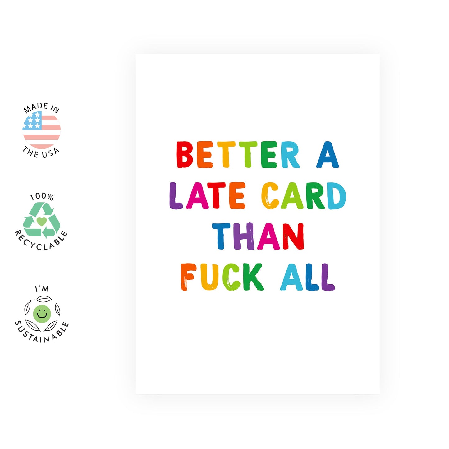 Belated Birthday Card - Late Birthday Card For Him Her - Funny Birthday Cards For Women Men - Late Birthday Cards - Procrastinator - Comes With Fun Stickers