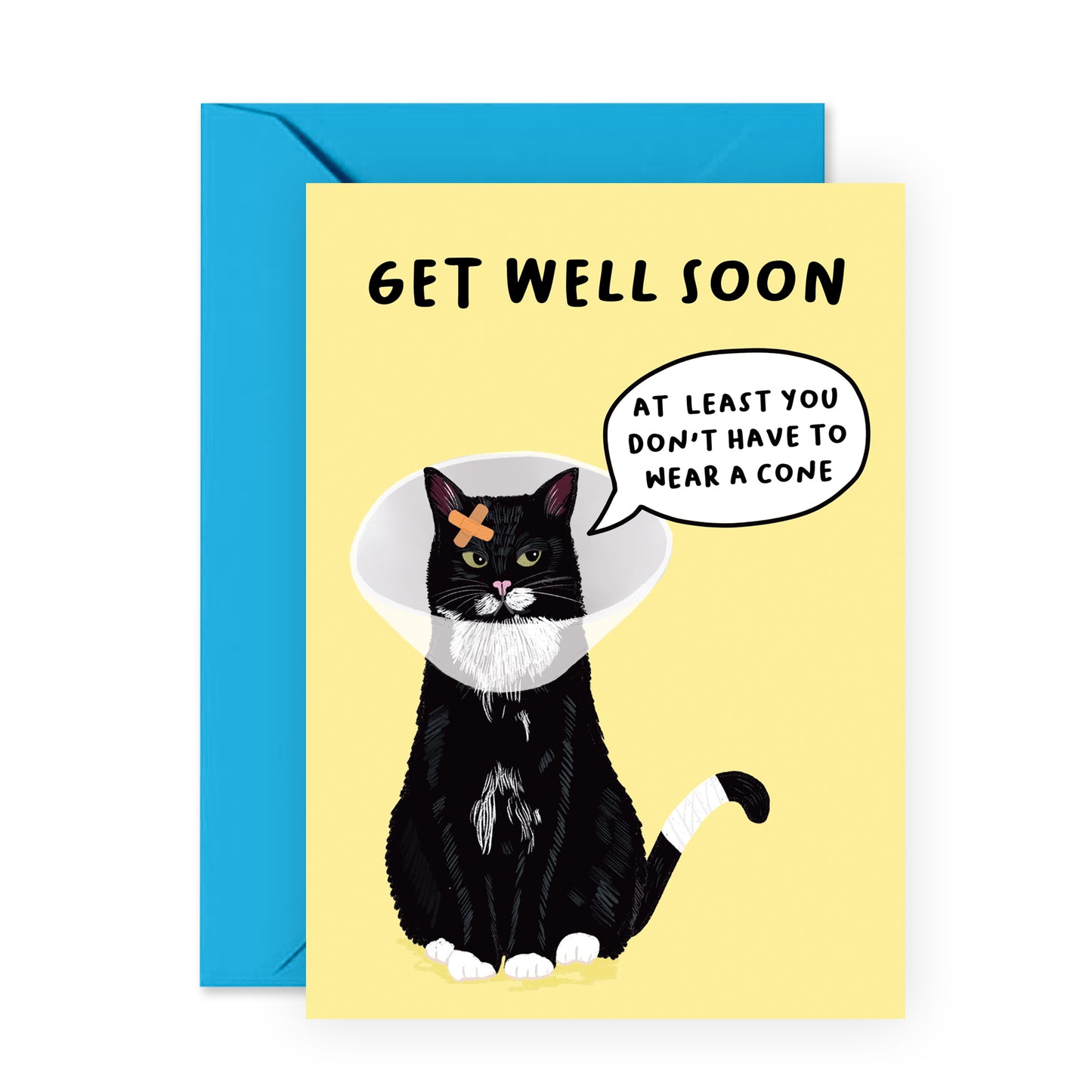 Get Well Soon Card - You Don't Have To Wear A Cone - For Men Women