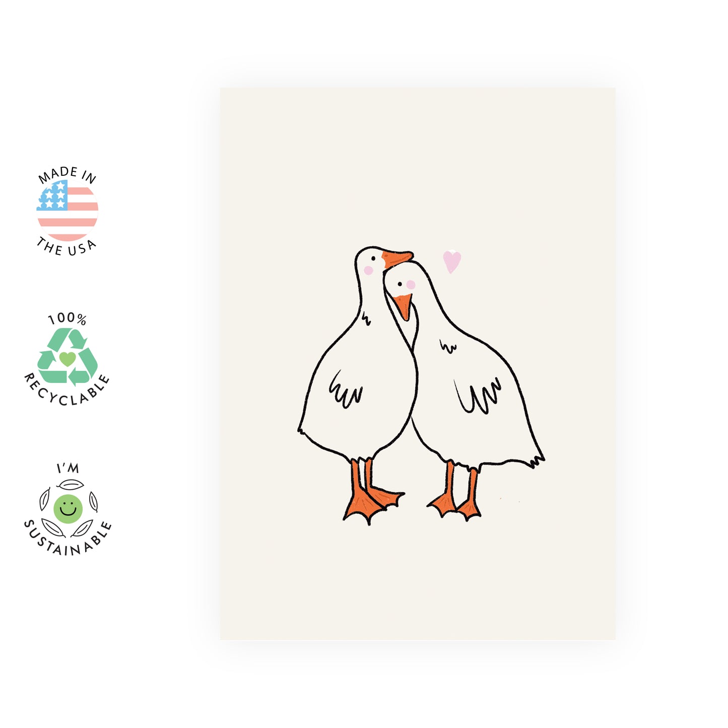 Cute Anniversary Card - Ducks In Love - For Men Women