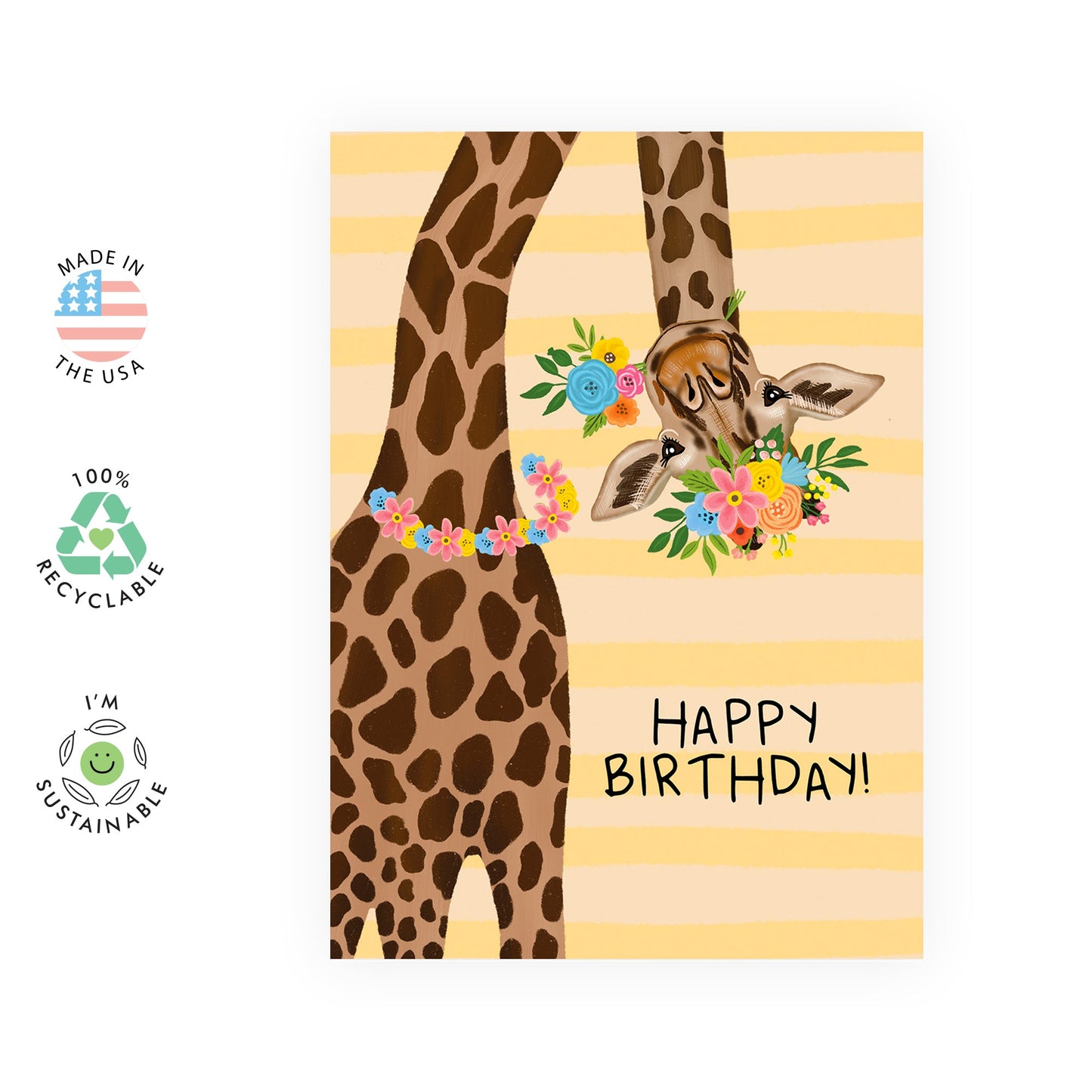 Birthday Cards For Women Funny - Sassy Adorable Giraffe - Birthday Card Sister Aunt Daughter Mom - Gifts For Her - Comes With Fun Stickers