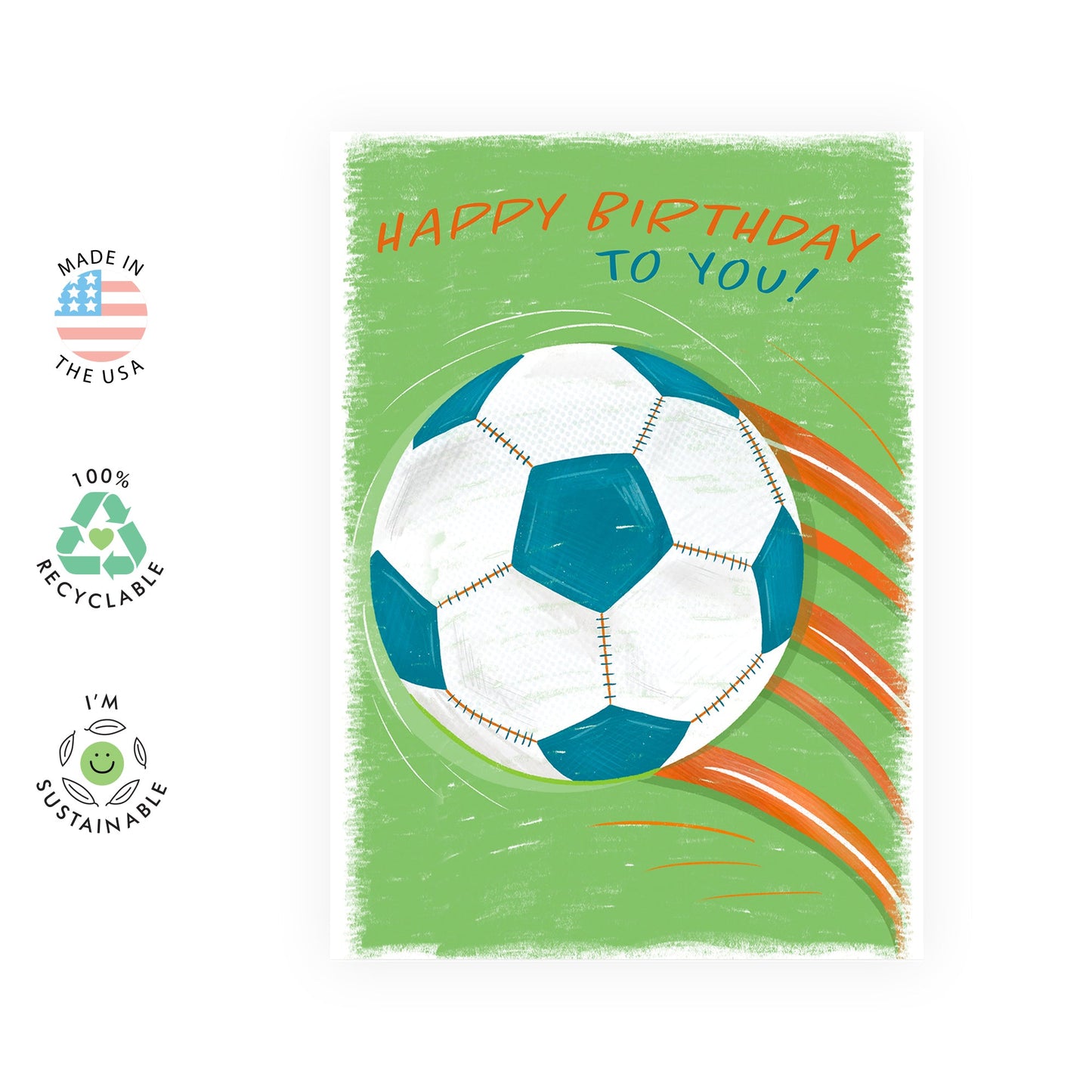 Football Birthday Cards For Son Daughter - Son Birthday Cards - Happy Birthday Cards - Sports Soccer - Nephew Birthday Card - Gifts For Grandson - Comes With Fun Stickers