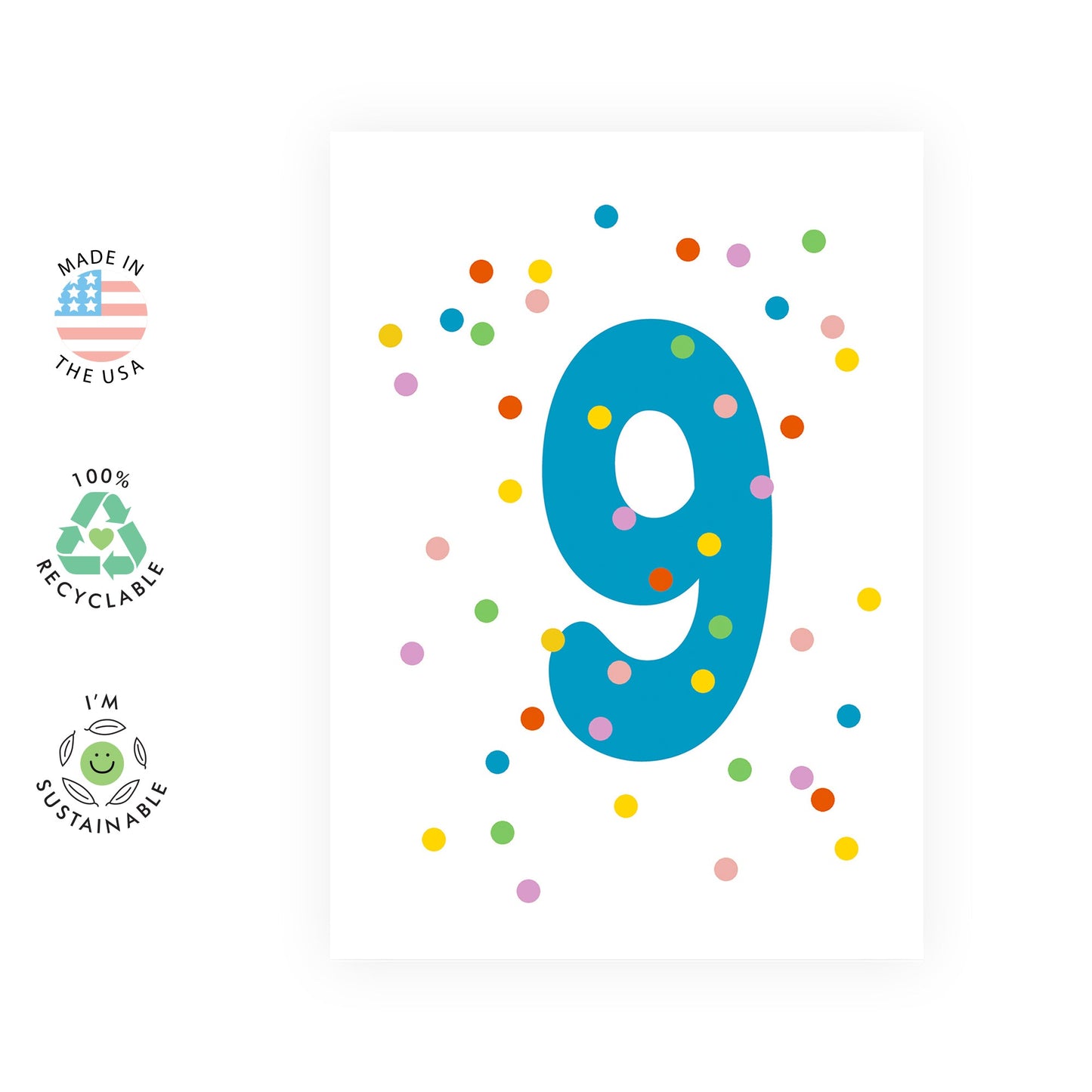 Happy Birthday Card For Daughter - 9th Birthday Cards For Girls - Boys Birthday Cards Age Nine - 9 Year Old Gifts For Son Granddaughter Nephew - Comes With Fun Stickers