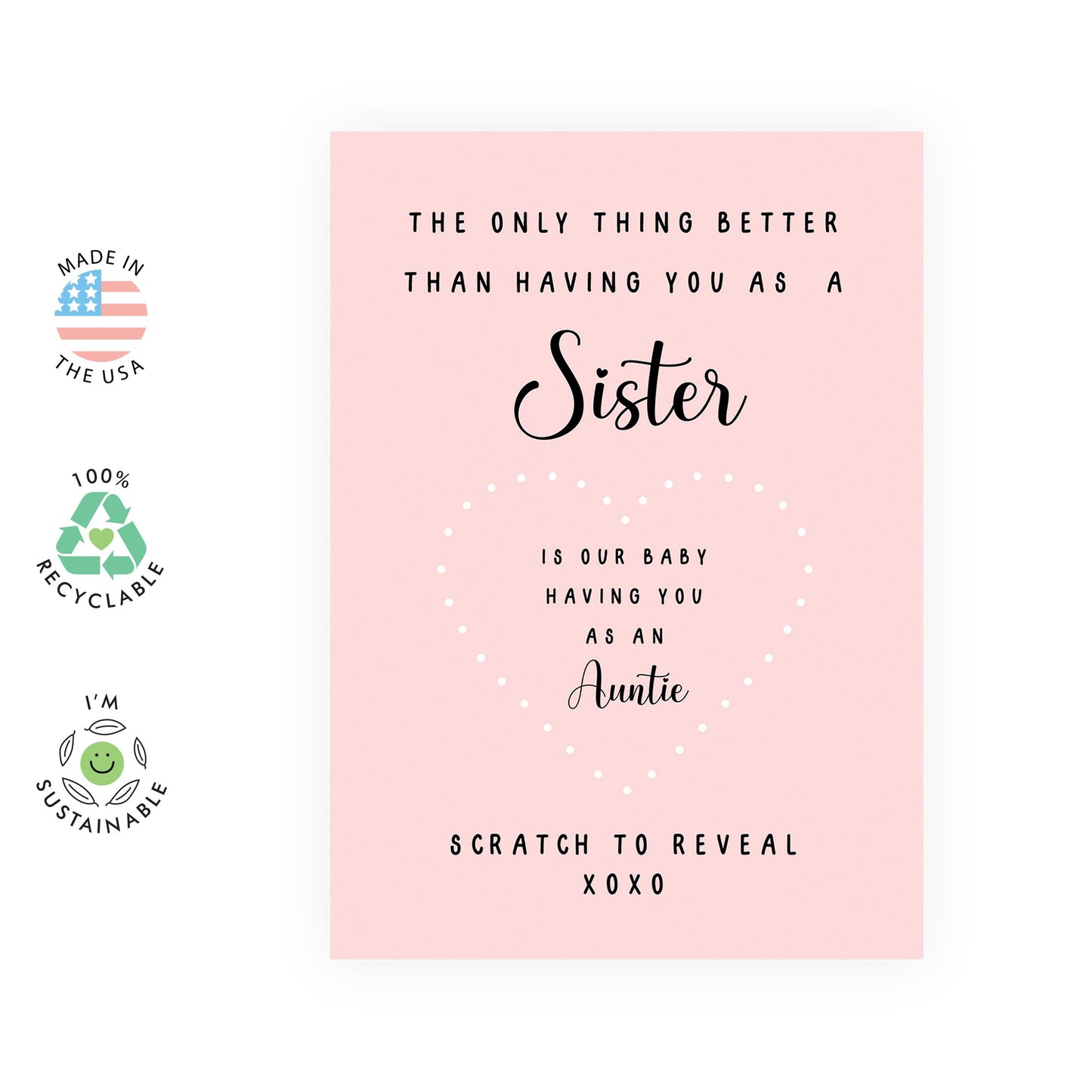 Aunt Pregnancy Announcement - Having A Baby Reveal Ideas - We're Expecting Scratch Off Card - Surprise Keepsake For Sister Aunty - Comes With Fun Stickers