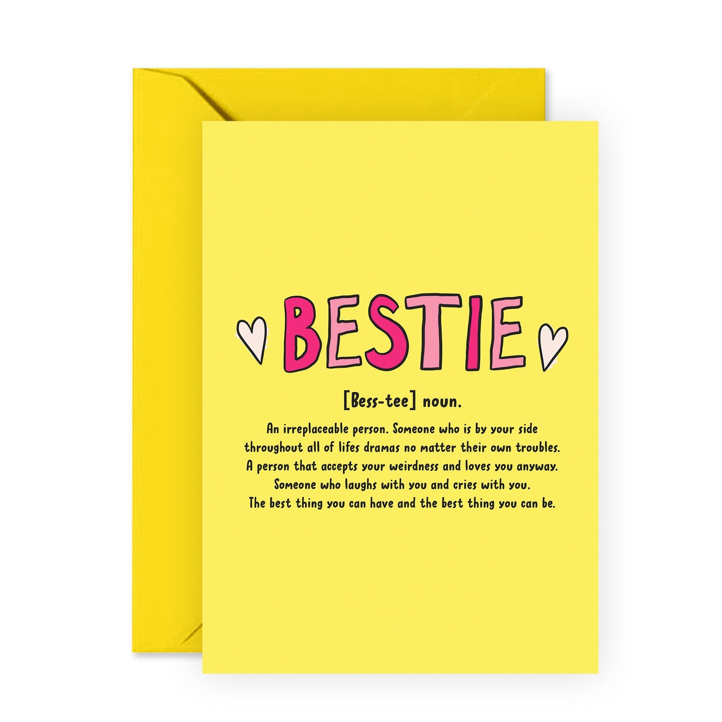 Besties Card - Friendship Gifts For Women - Bestfriend Card For Bff - Sweet Words For Female Friends - Best Friend Birthday Card - Comes With Fun Stickers