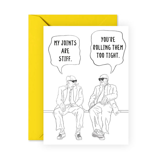 Son Birthday Card Adult Funny - Stiff Joints - Dad Birthday Card - Humorous Birthday Cards For Men Women - Greeting Cards For Dad Uncle Grandpa - Comes With Fun Stickers