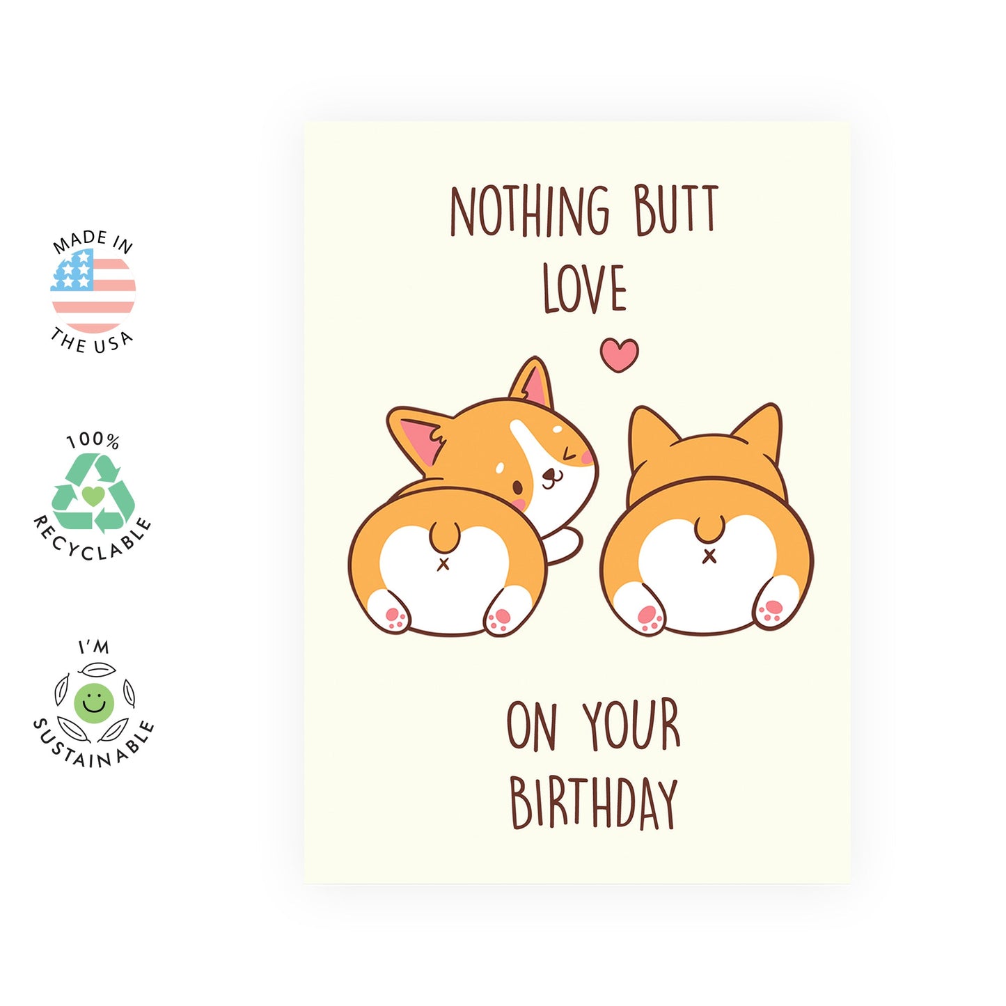 Sausage Dog Birthday Card for Him Her - Corgi Love - Happy Birthday Card for Mom Dad Son Daughter - Gifts For Men Women - Comes With Fun Stickers